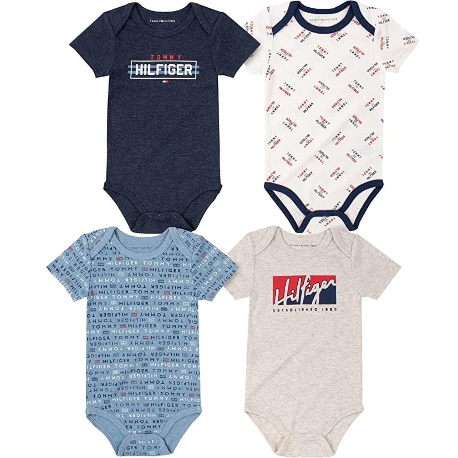 PACK X 4 BODY BODYSUIT O BEBECRECE MANGA CORTA TOMMY HILFIGER - 1