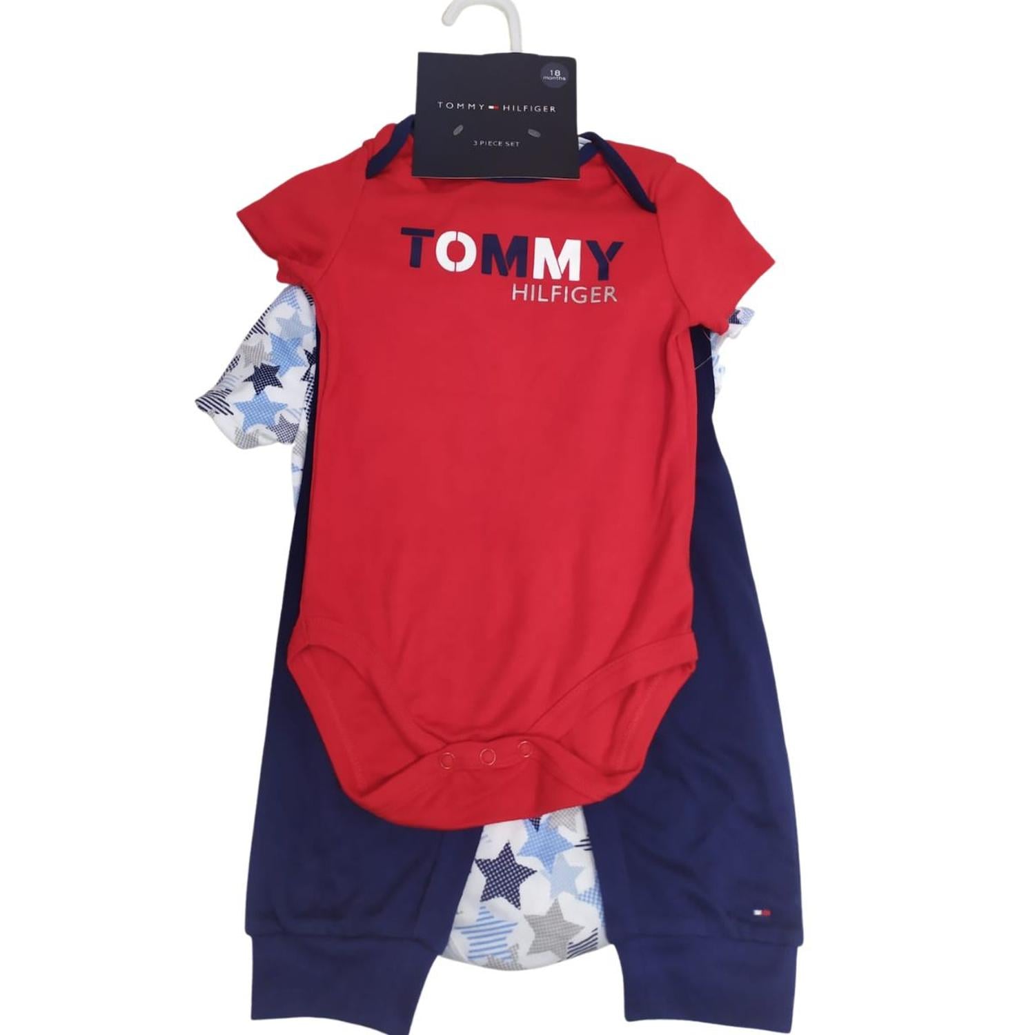 3 PACK BODY BODYSUIT O BEBECRECE TOMMY HILFIGER NIÑO AZUL/ROJO - 2