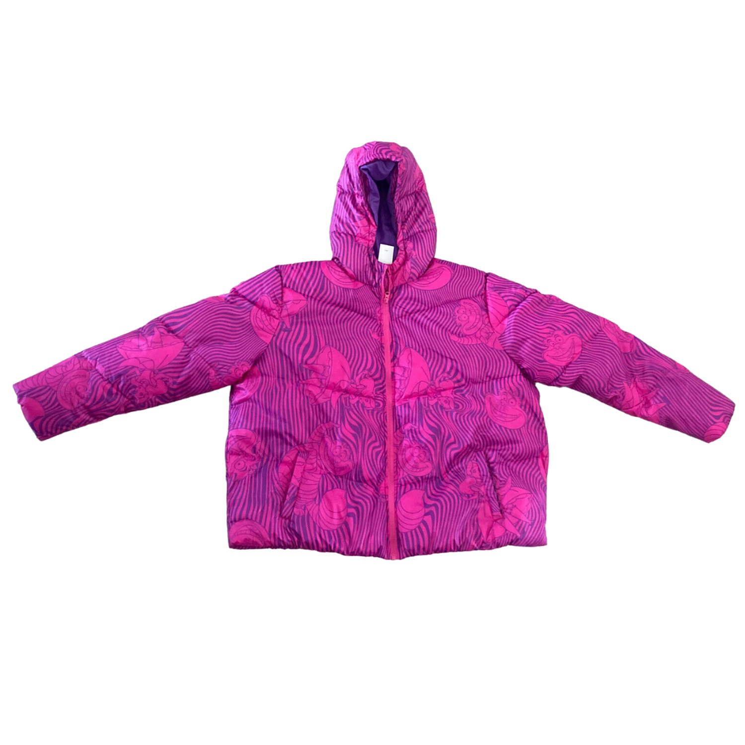 CASACA MUJER DISNEY FUCSIA ALICE IN WONDERLAND CHESIRE PUFFER ALICIA EN EL PAIS DE LAS MARAVILLAS - 1