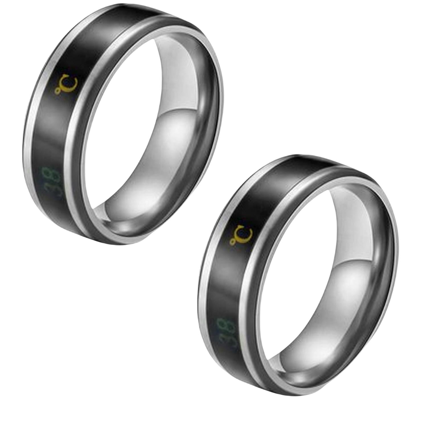PACKX2 ANILLO INTELIGENTE DE ACERO CON SENSOR DE TEMPERATURA UNISEX PLATEADO - 1