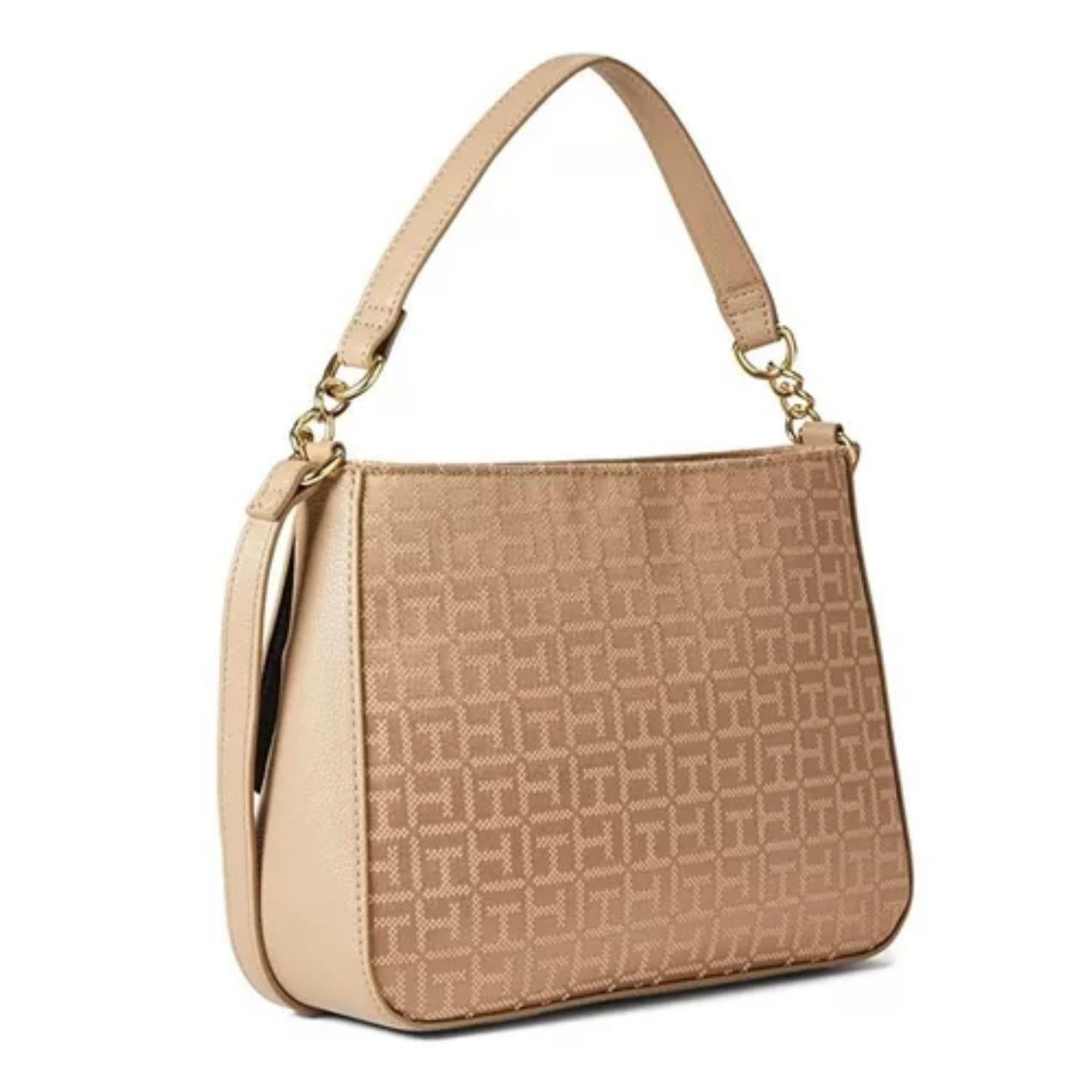 CROSSBODY O CARTERA TOMMY HILFIGER MEDIANA DOBLE ASA - BEIGE - 2