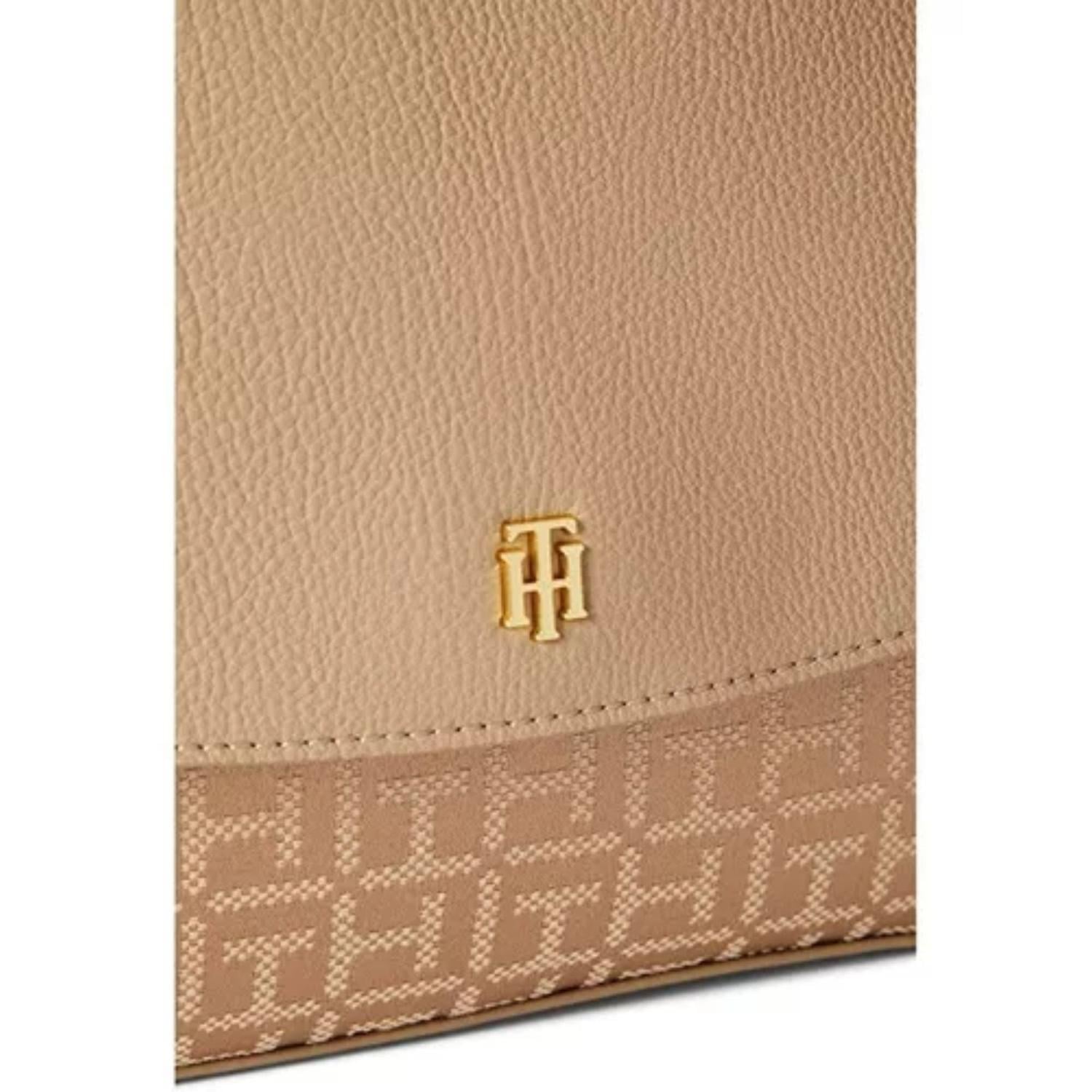 CROSSBODY O CARTERA TOMMY HILFIGER MEDIANA DOBLE ASA - BEIGE - 3