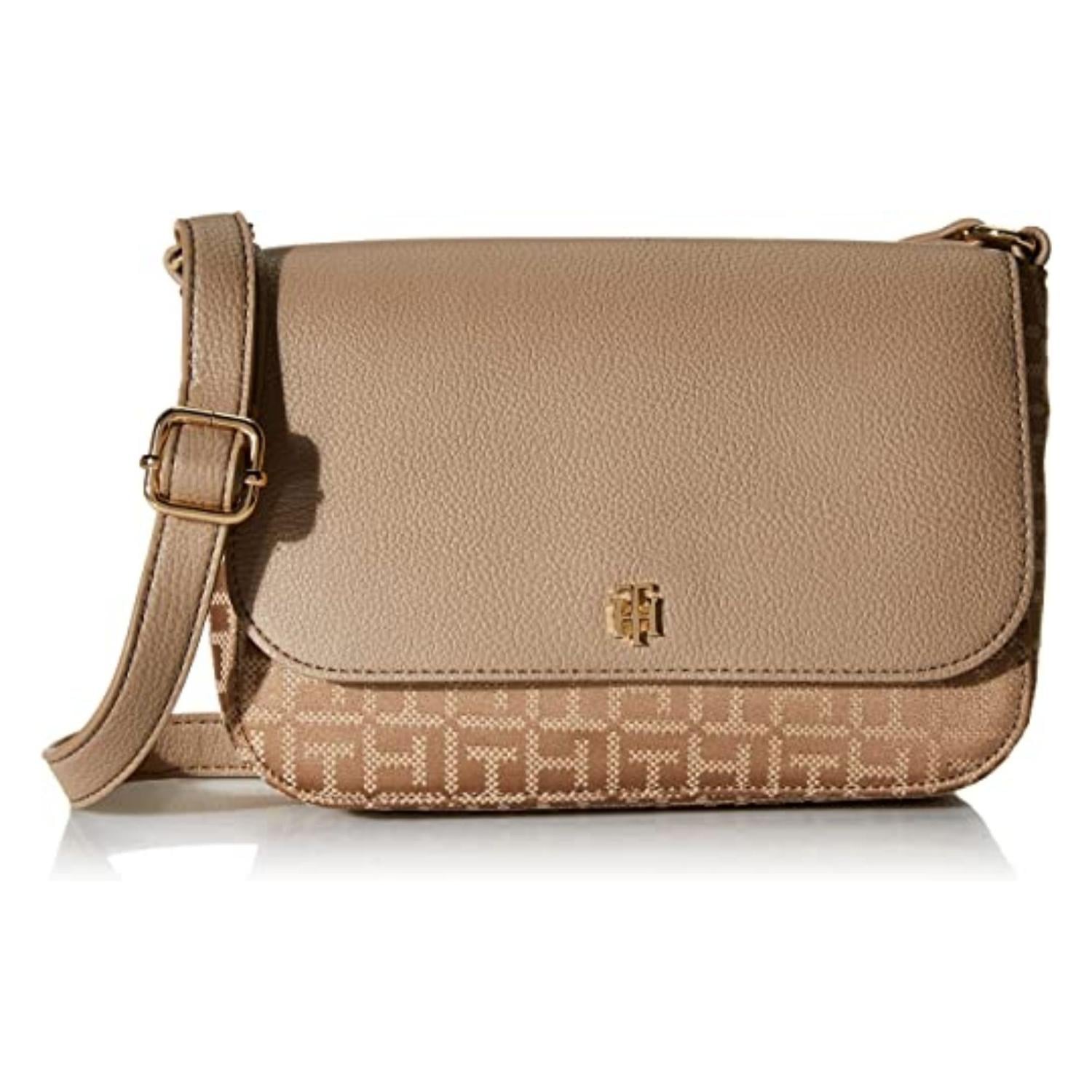 CROSSBODY O CARTERA TOMMY HILFIGER MEDIANA DOBLE ASA - BEIGE - 5