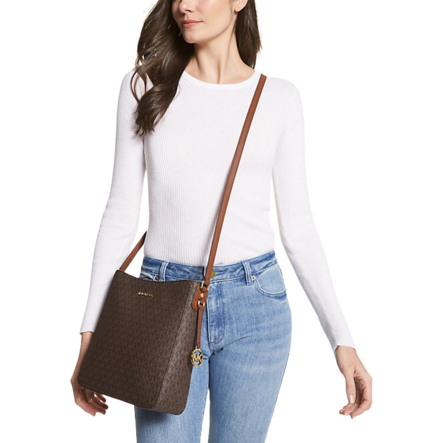 CARTERA CROSSBODY MICHAEL KORS JET SET TRAVEL LARGE LOGO MESSENGER - MARRON TAMAÑO TALLA ÚNICA - 4