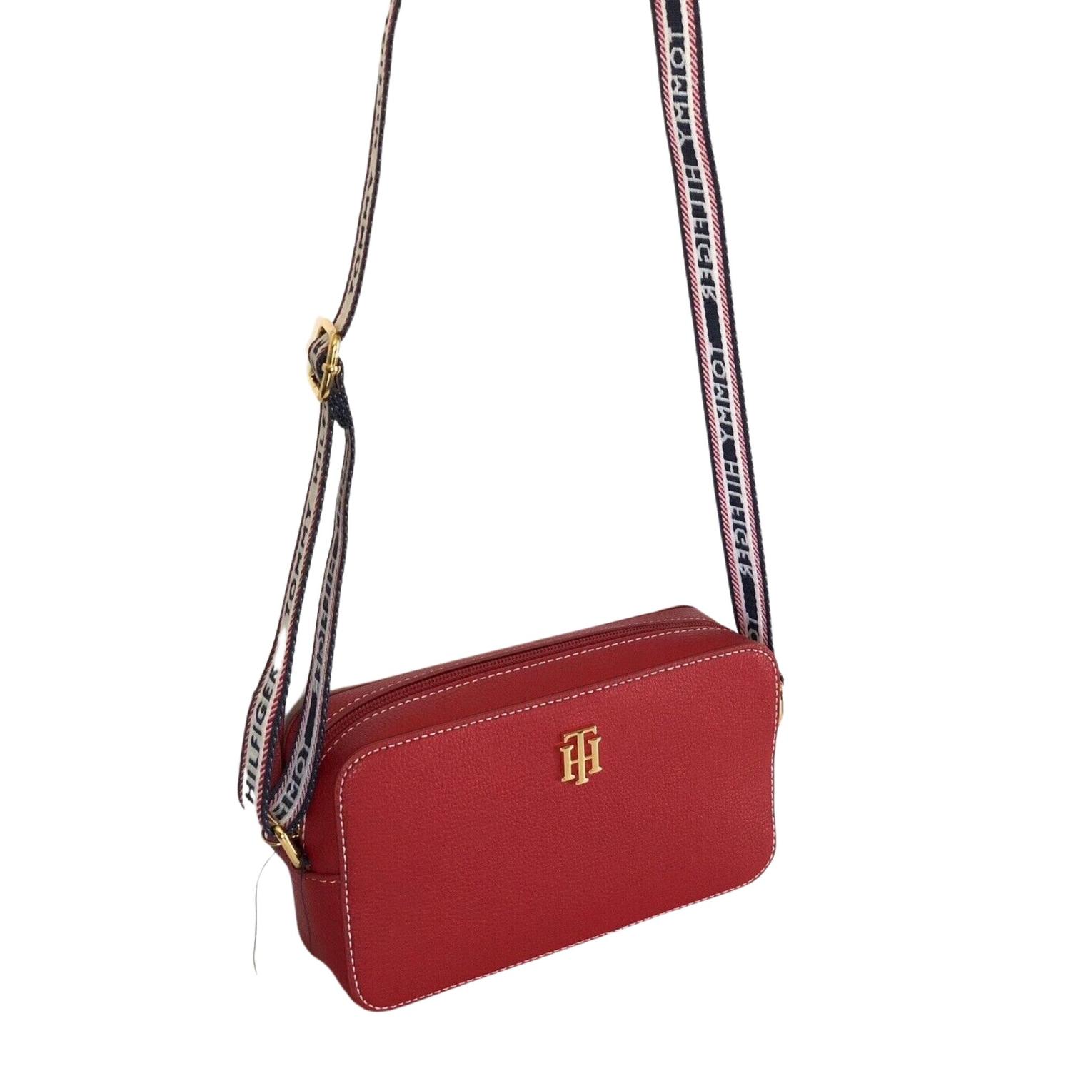CROSSBODY CAMERA TOMMY HILFIGER LOGO STRIPE - ROJO - 4