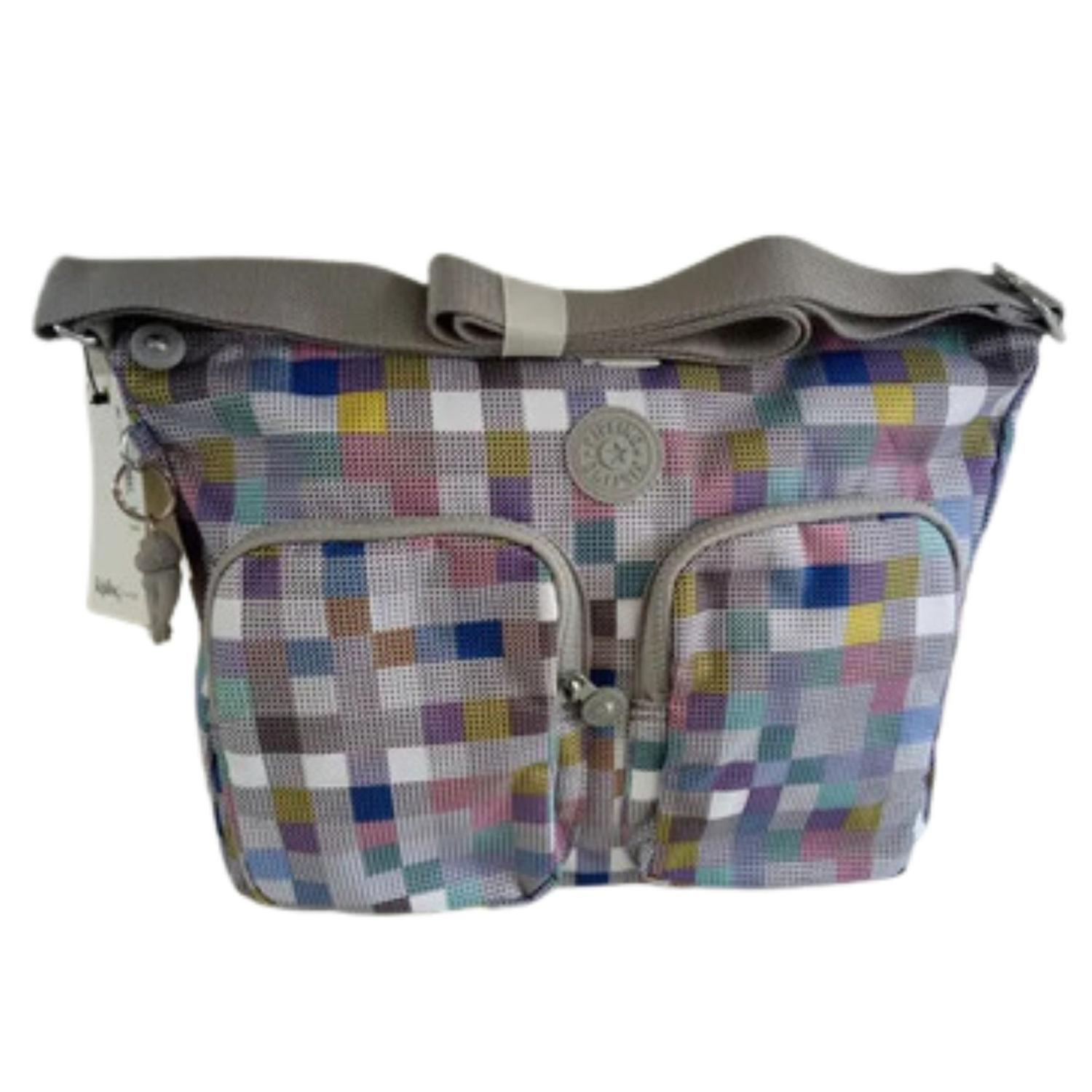 MALETÍN KIPLING HB7686 GRIS CROSSBODY SIDNEY PRT GRID PRINT - 1