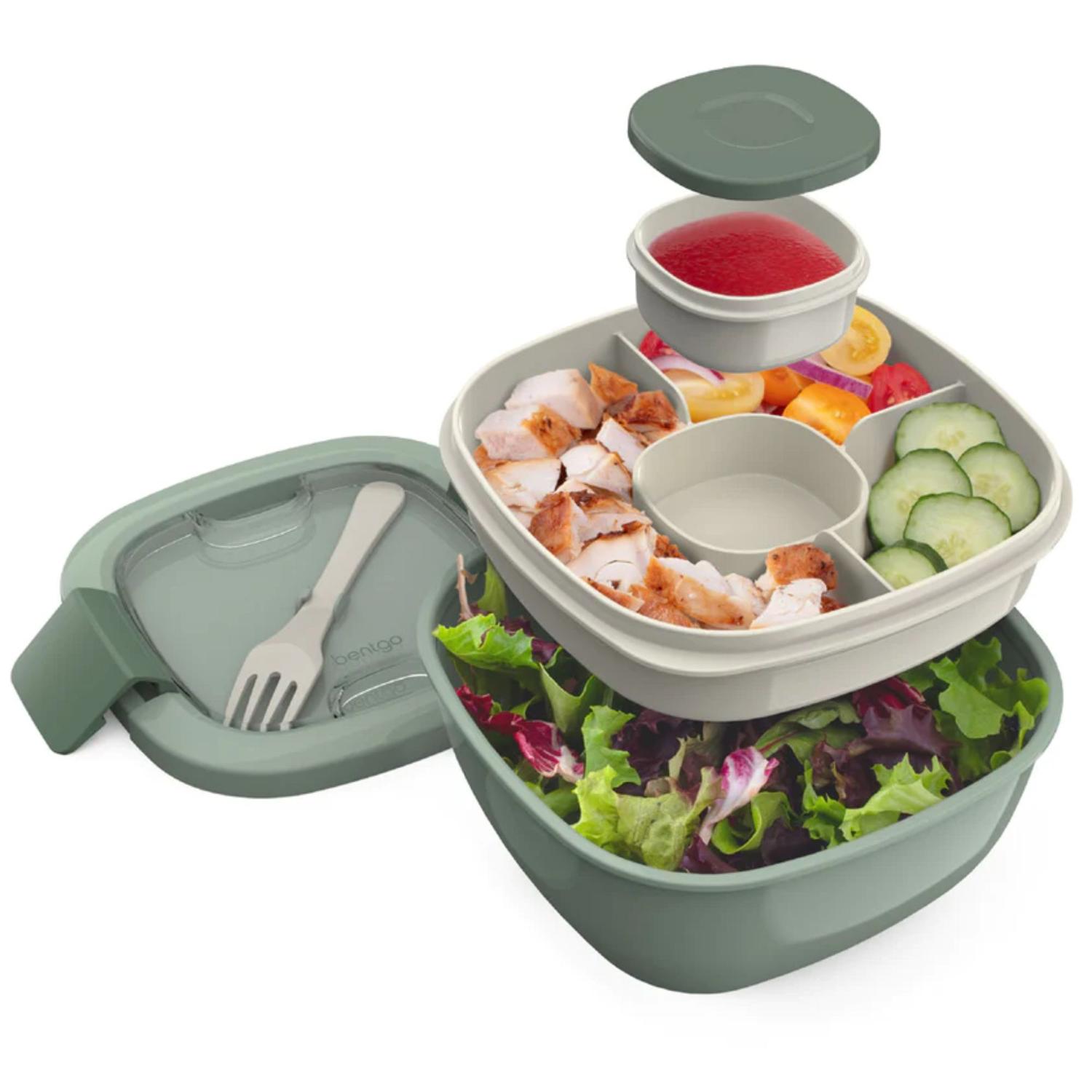 LONCHERA BENTGO BGOSAL KG VERDE PARA ENSALADA SALAD LUNCH BOX KHAKI - 7