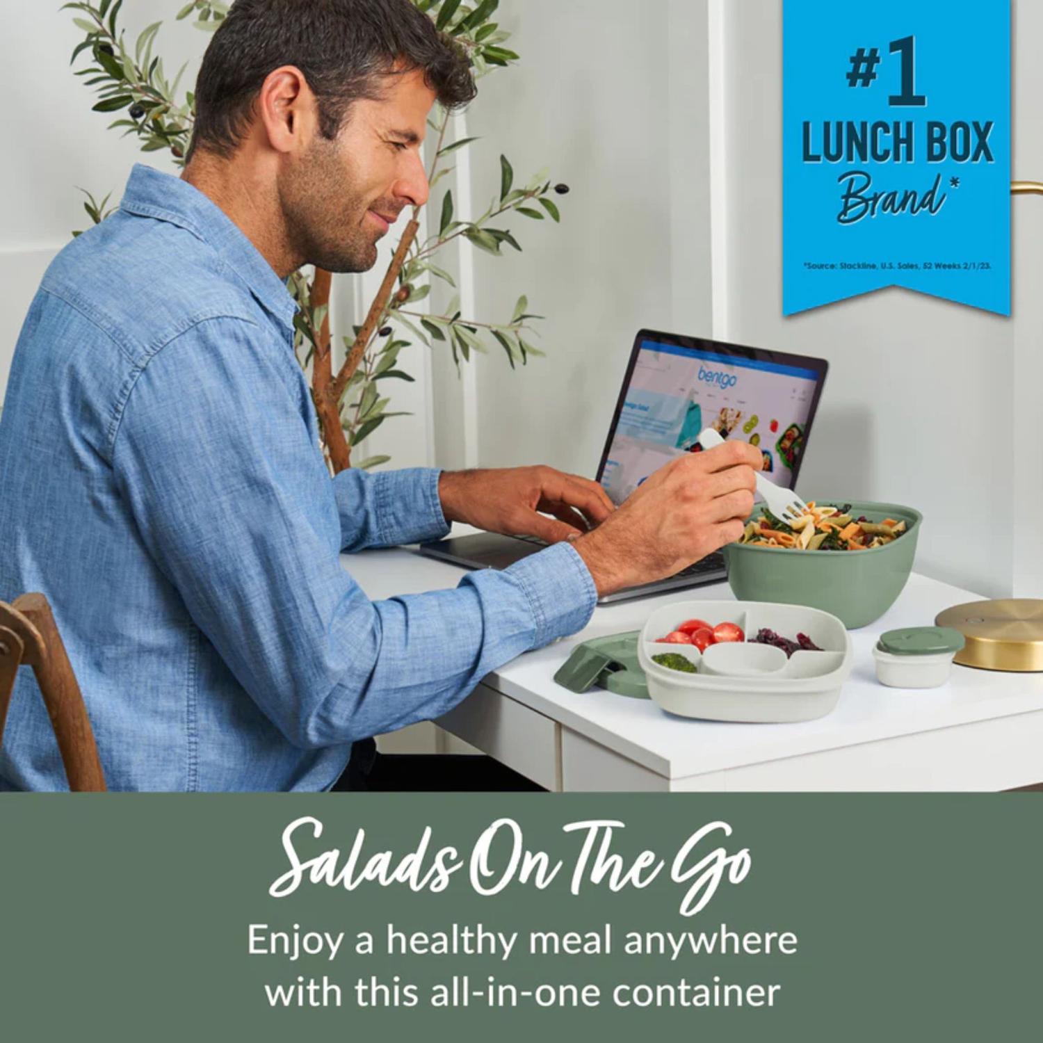 LONCHERA BENTGO BGOSAL KG VERDE PARA ENSALADA SALAD LUNCH BOX KHAKI - 8