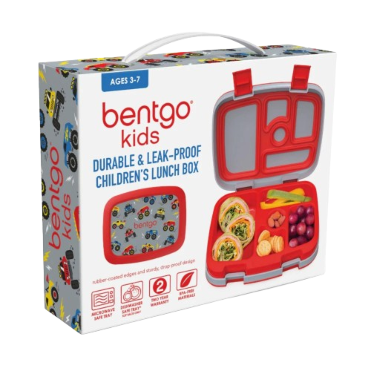 LONCHERA BENTGO BGKDPT TKS ROJO KIDS LUNCH BOX CAMIONES NIÑOS - 1