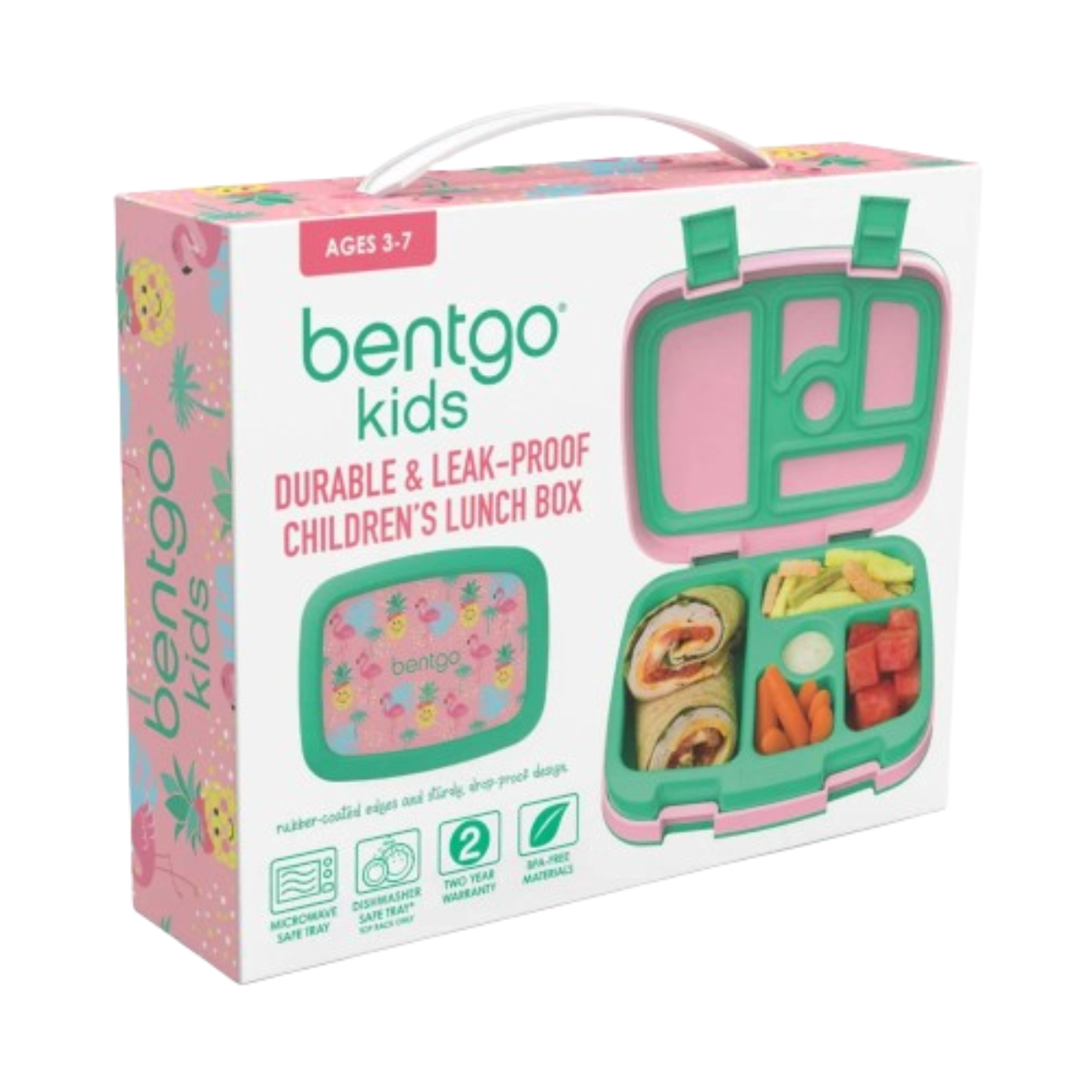 LONCHERA BENTGO BGKDPT TRO ROSADO KIDS LUNCH BOX TROPICAL - 3