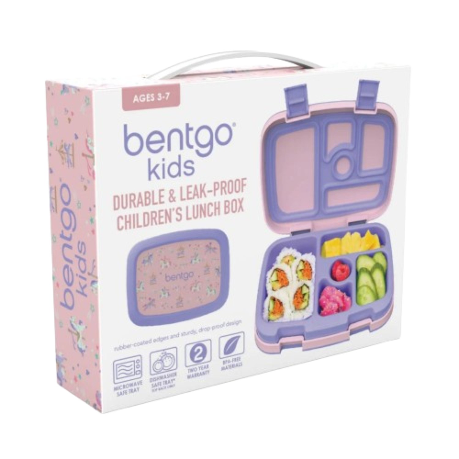 LONCHERA BENTGO BGKDPT CSL ROSADO KIDS LUNCH BOX UNICORNIOS EN CARRUSEL - 4