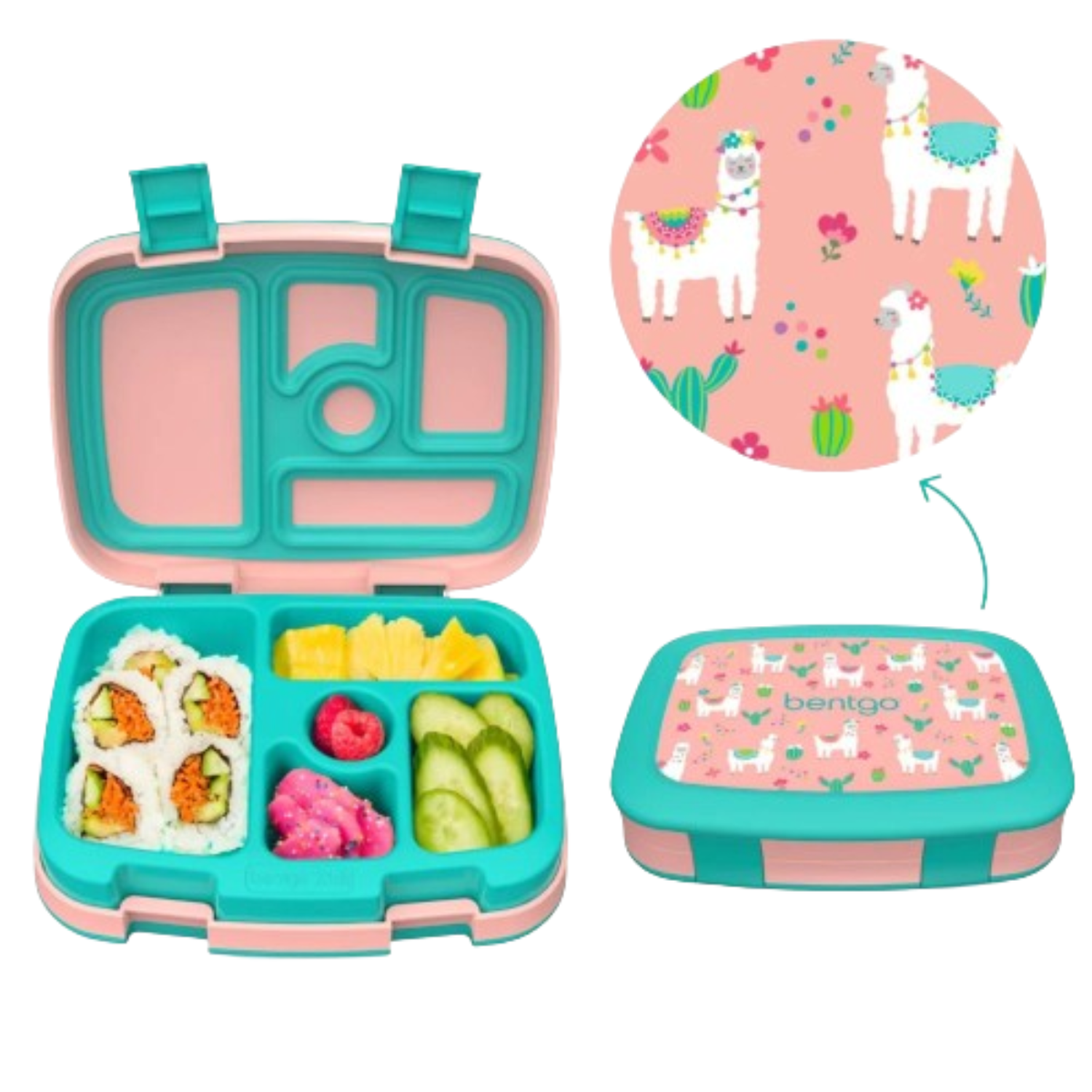LONCHERA BENTGO BGKDPT LMA ROSADO KIDS LUNCH BOX LLAMAS - 2