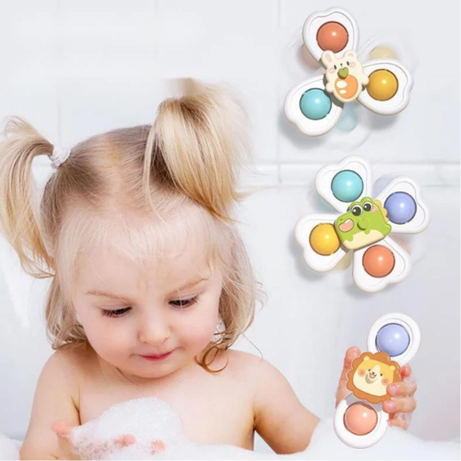 SPINNER MARVELOUS JUGUETE GIRATORIO CON VENTOSA PARA BEBE - SETX3 PZS - 2