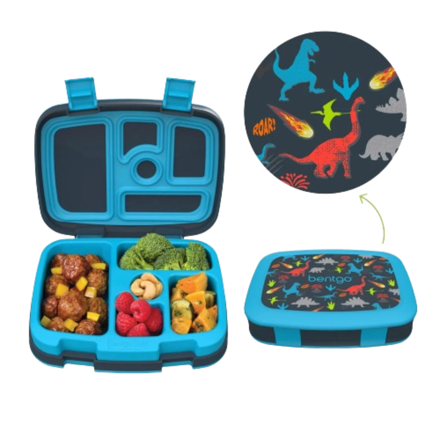 LONCHERA BENTGO BGKDPT DNO AZUL KIDS LUNCH BOX DINOSAURIOS - 1