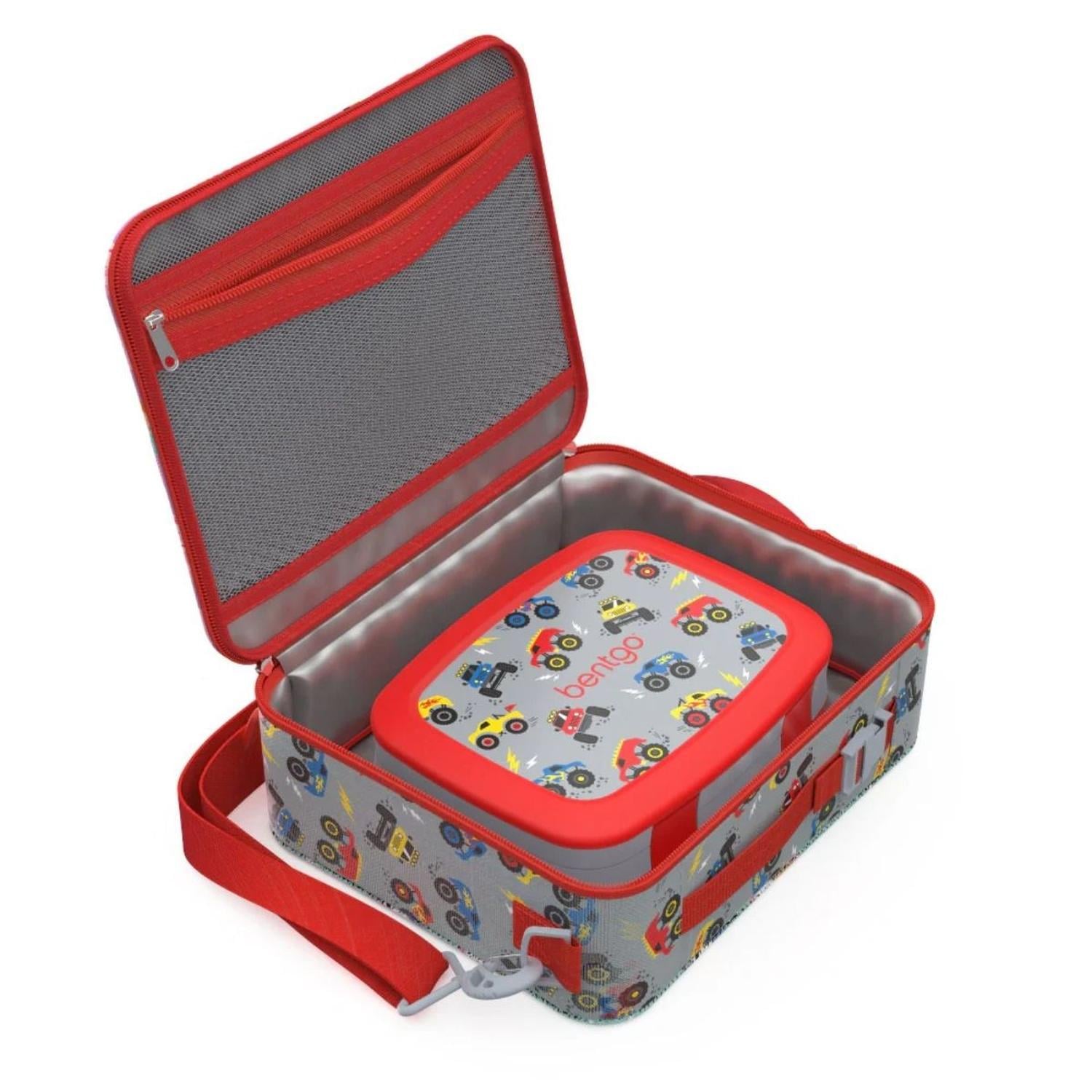 SET BENTGO TRUCKS PLASTICO GRIS LONCHERA Y PORTA LONCHERA KIDS CAMIONES - 2