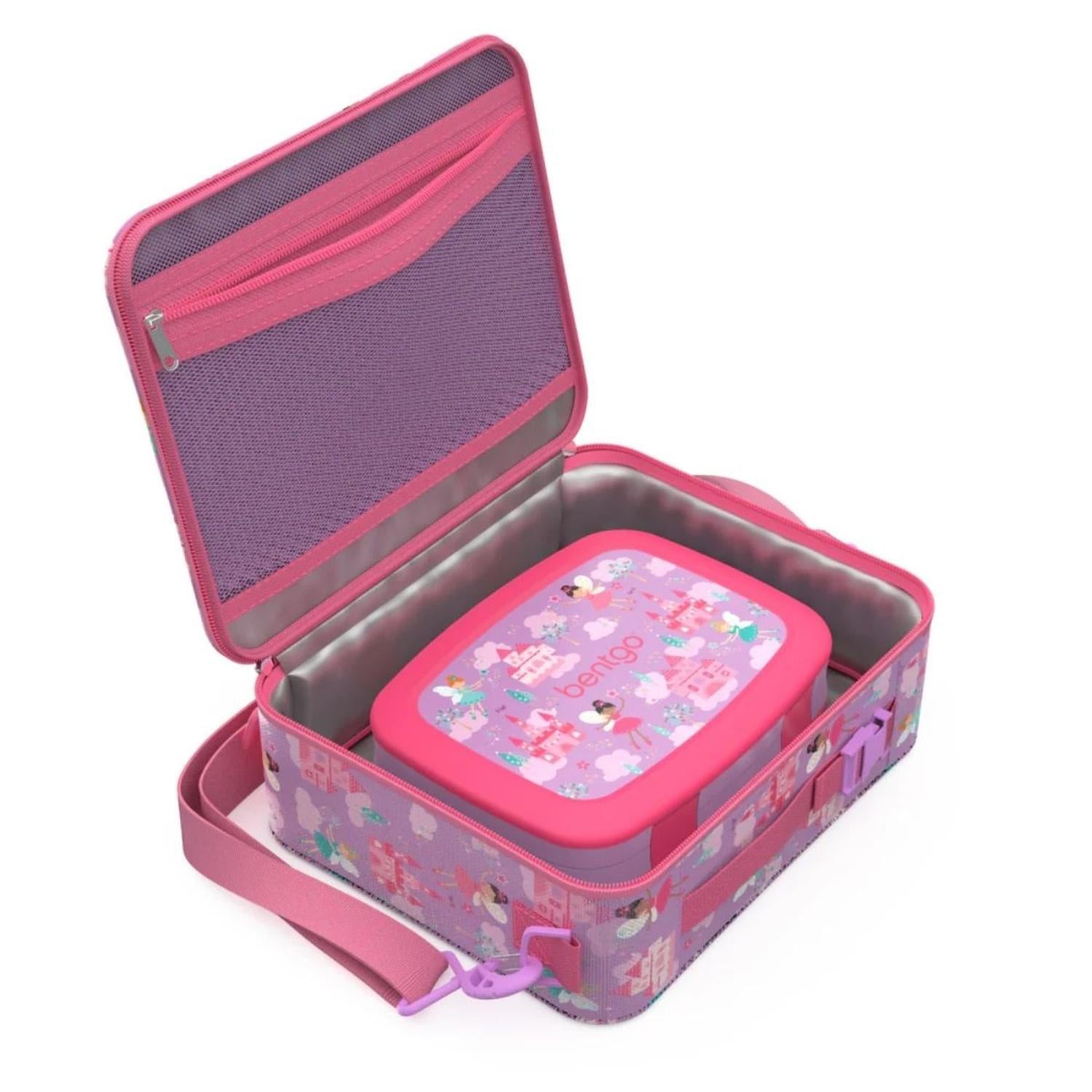 SET BENTGO HADITAS ROSADO LONCHERA Y PORTA LONCHERA KIDS - 2