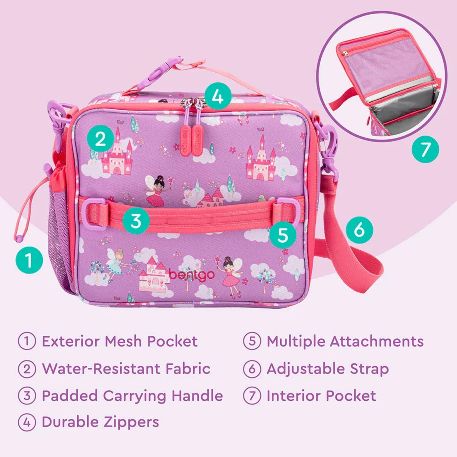 SET BENTGO HADITAS ROSADO LONCHERA Y PORTA LONCHERA KIDS - 7