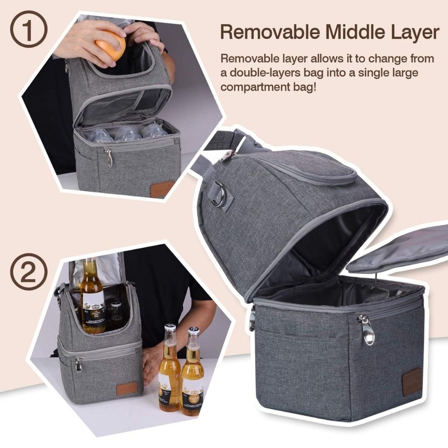 MALETIN PORTA BIBERON TERMICO MOMCOZY DOBLE ASA - GRIS - 3