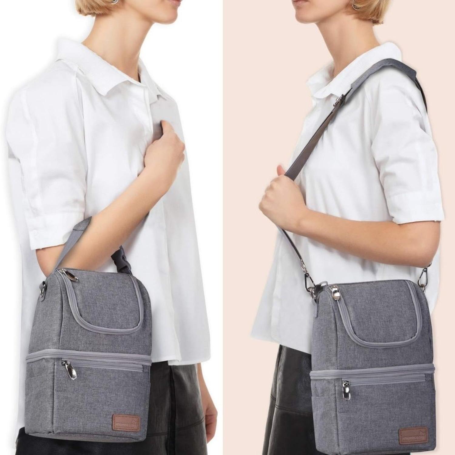 MALETIN PORTA BIBERON TERMICO MOMCOZY DOBLE ASA - GRIS - 7