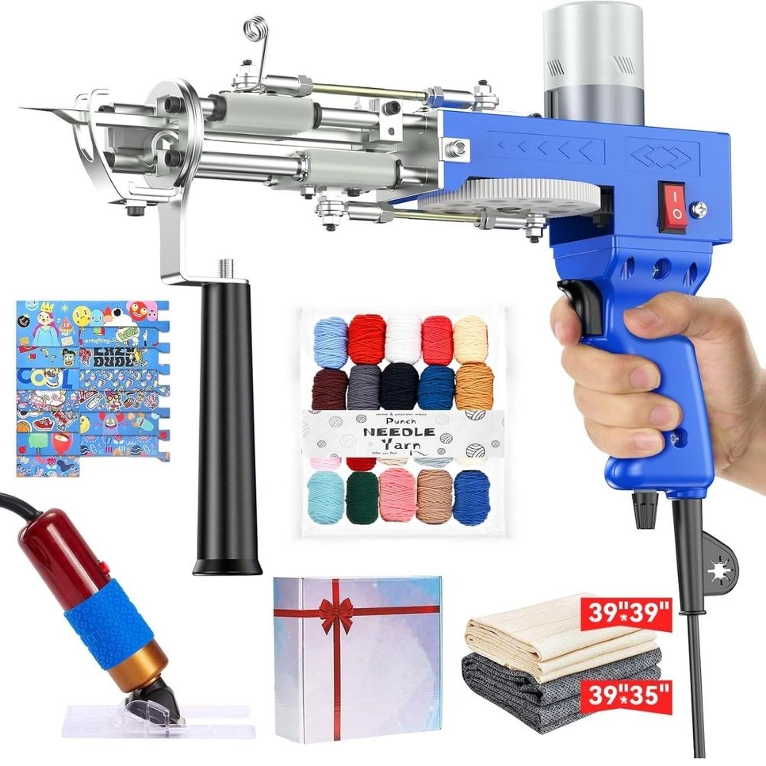 SET DE TUFTING: PISTOLA 2 EN 1, RECORTADOR Y ACCESORIOS - 1