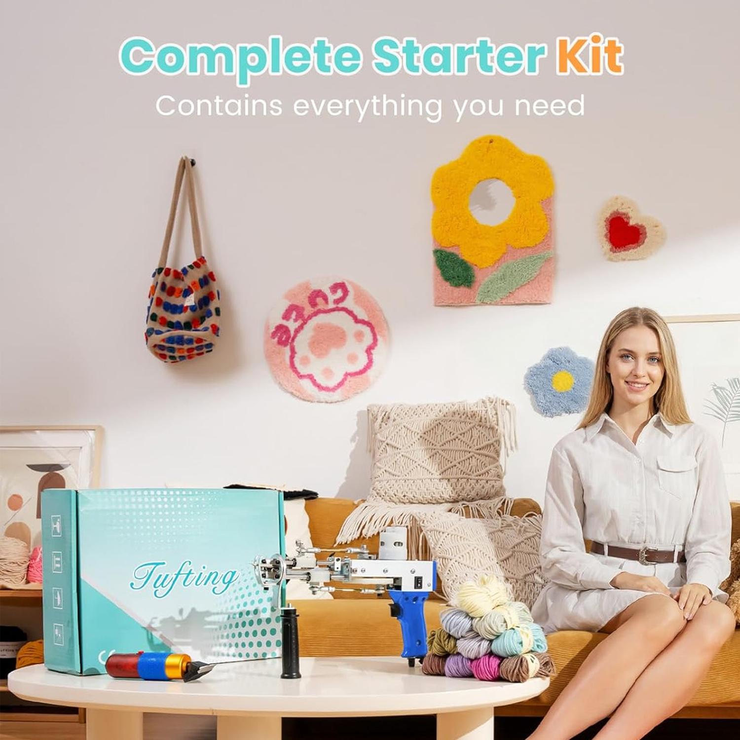 SET DE TUFTING: PISTOLA 2 EN 1, RECORTADOR Y ACCESORIOS - 4