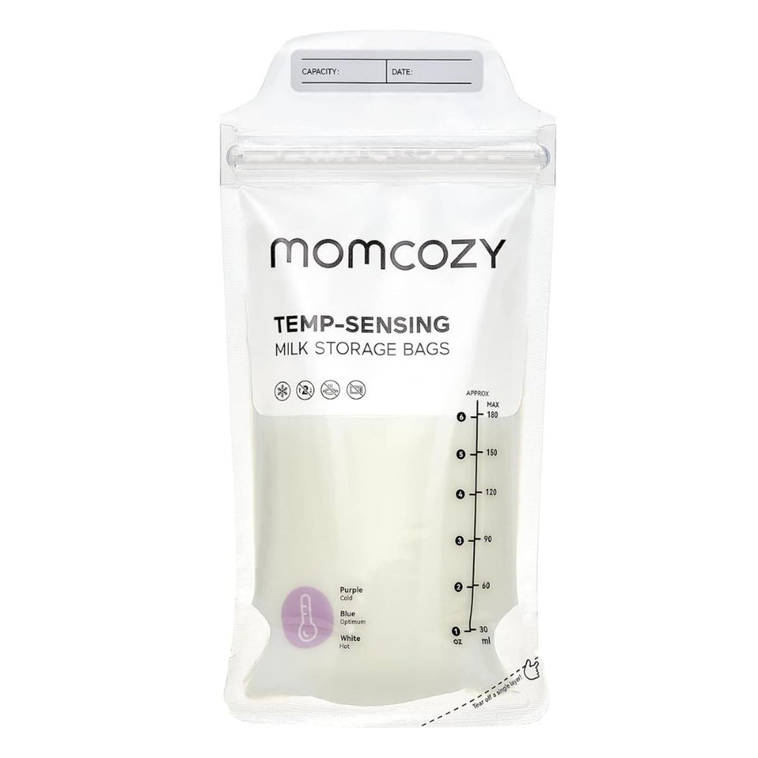 BOLSAS PARA LECHE MATERNA MOMCOZY CON SENSOR DE TEMPERATURA 6 OZ 120 UNDS - 1