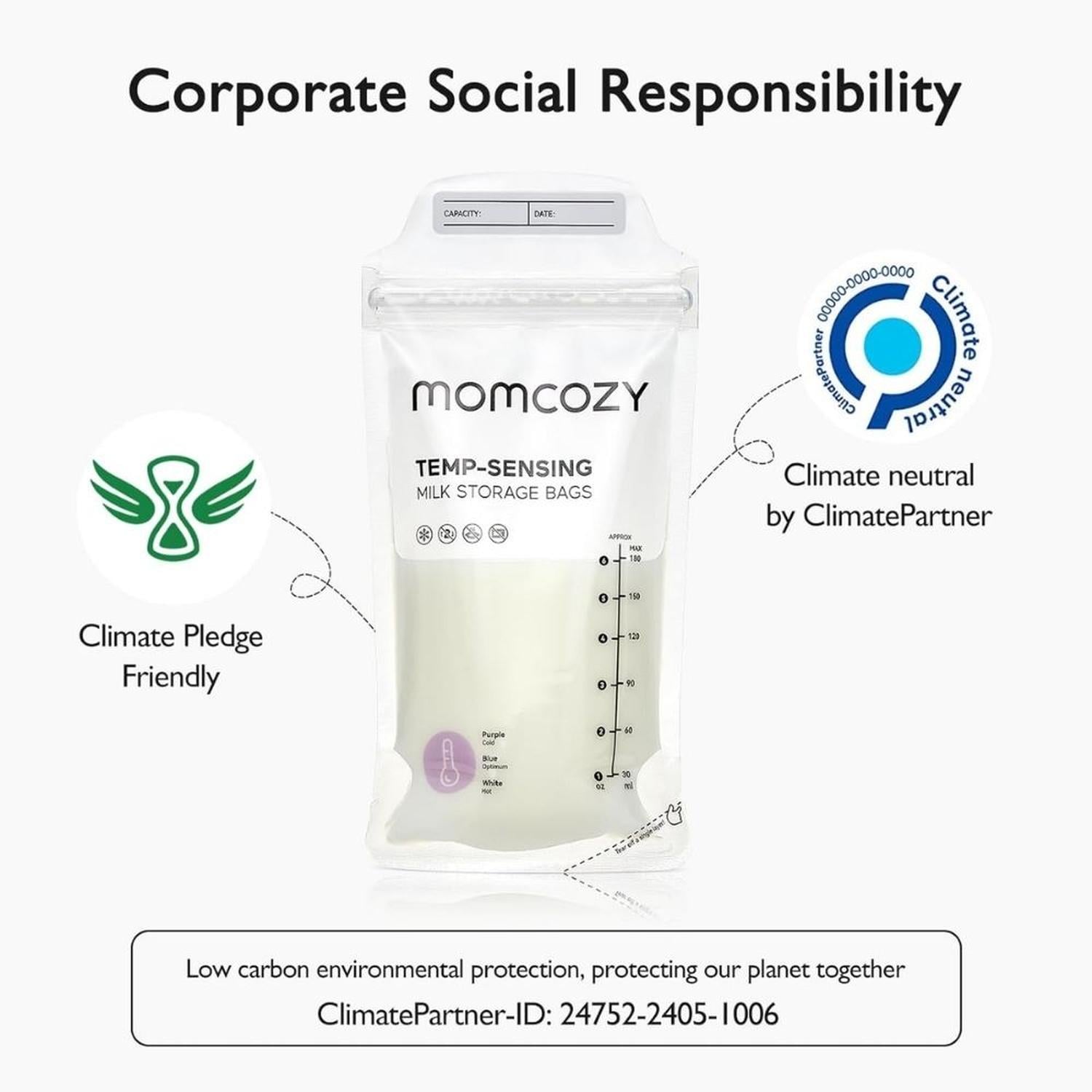 BOLSAS PARA LECHE MATERNA MOMCOZY CON SENSOR DE TEMPERATURA 6 OZ 120 UNDS - 7