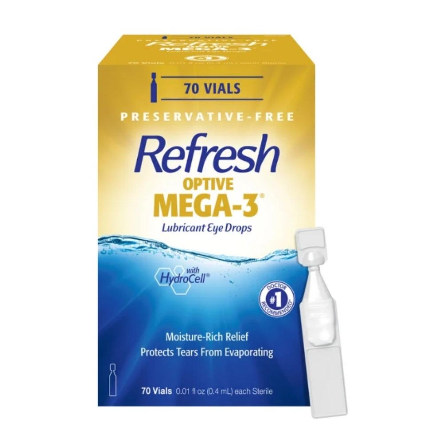 GOTAS LUBRICANTES PARA OJOS REFRESH OPTIVE MEGA-3 - 70 ENVASES INDIVIDUALES - 1
