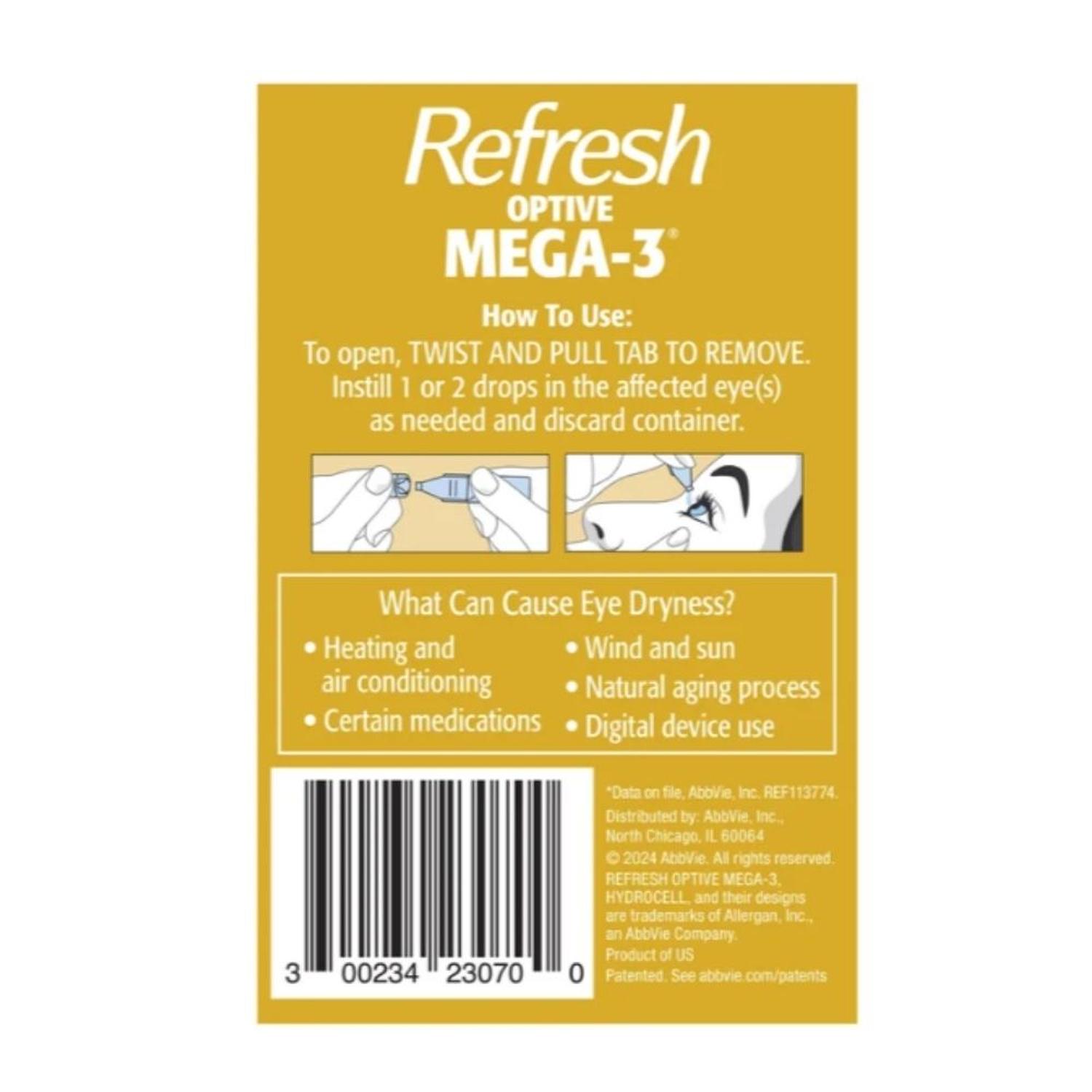 GOTAS LUBRICANTES PARA OJOS REFRESH OPTIVE MEGA-3 - 70 ENVASES INDIVIDUALES - 3