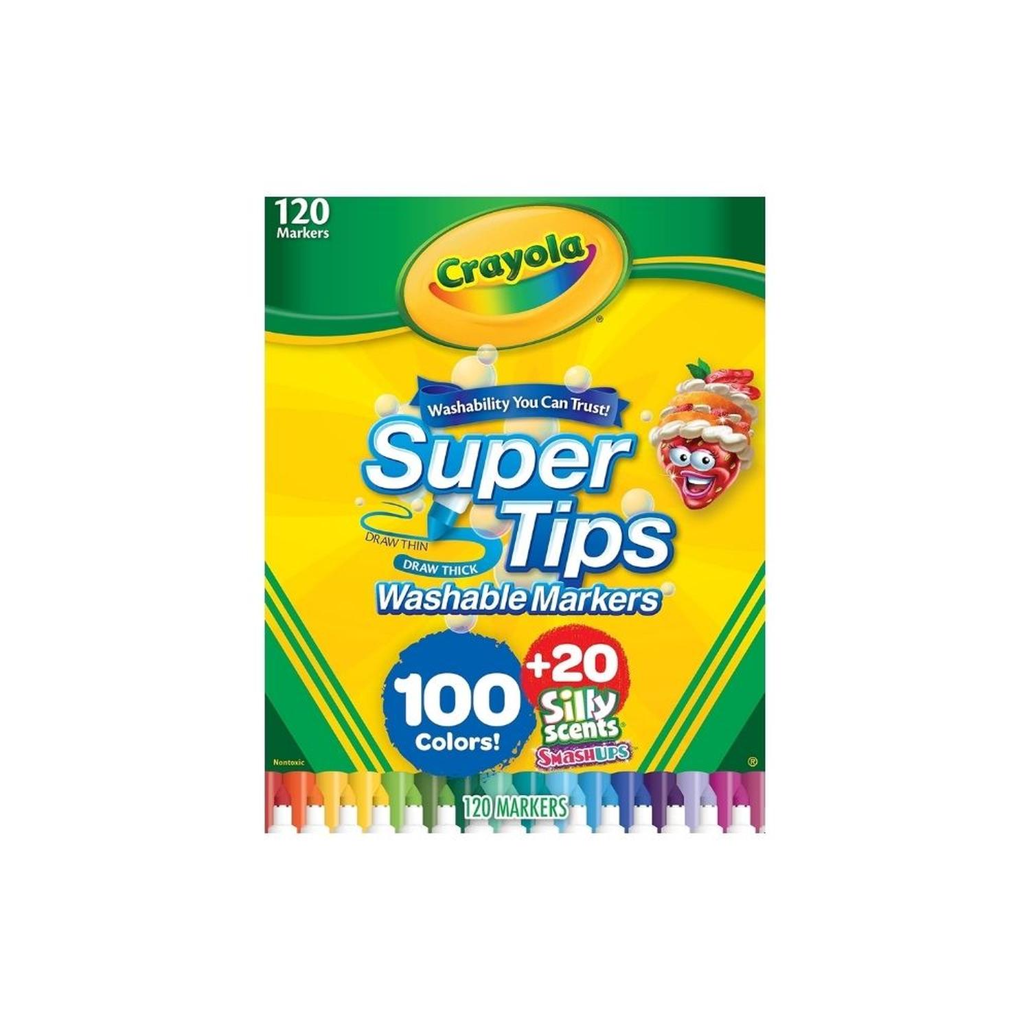 PLUMONES LETTERING CRAYOLA SUPERTIPS X 100 UNDS +20 SILLY SCENTS - 1