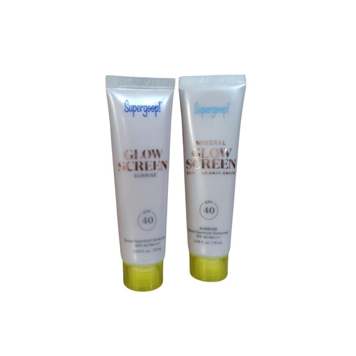 SETX2 MINIS SUPERGOOP PROTECTOR SOLAR GLOWSCREEN SPF 40 SUNRISE 10 ML + MINERAL GLOWSCREEN 10 ML - 1