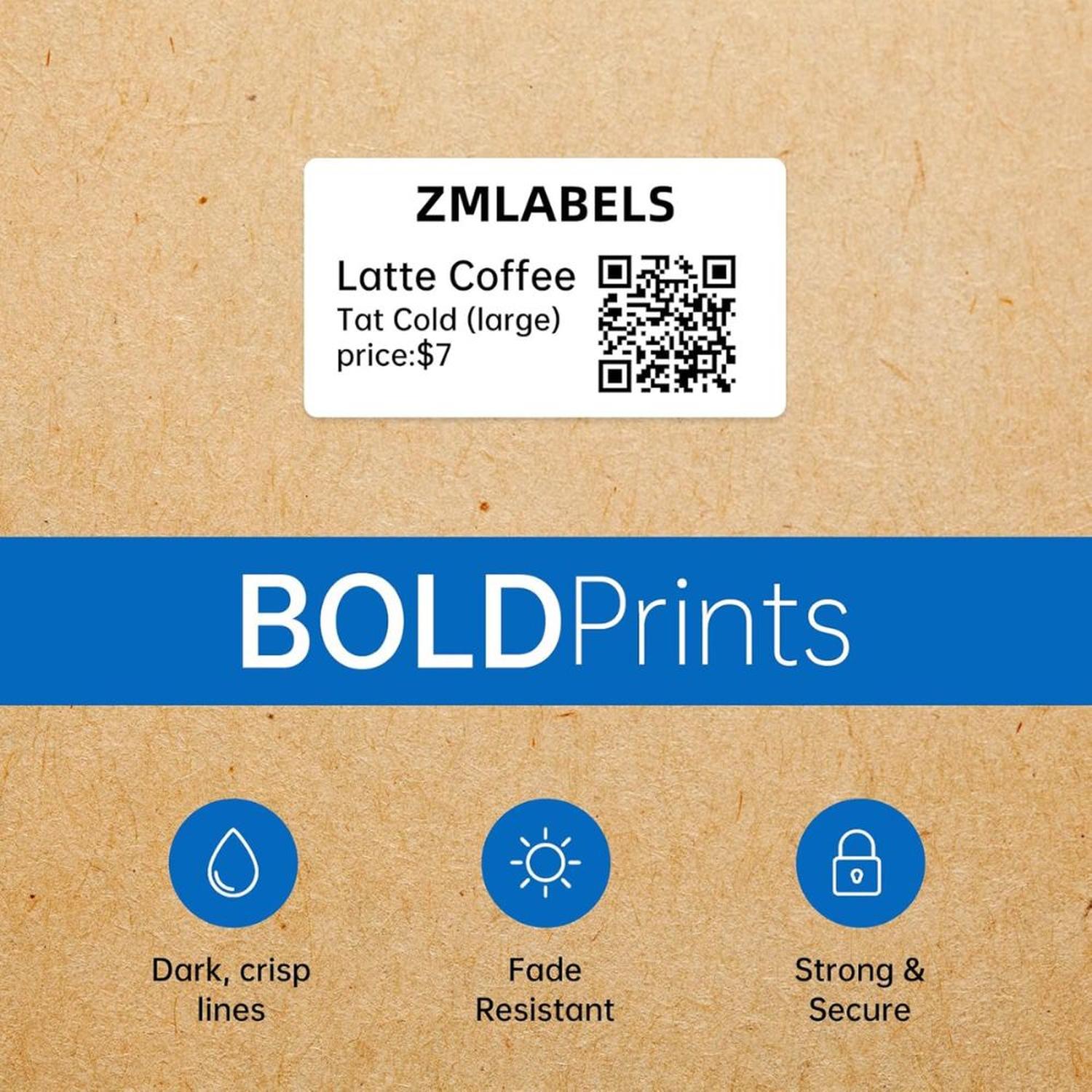 04 ROLLOS DE 1300 C/U ETIQUETAS ADHESIVAS TÉRMICAS 1.5X1 PULGADAS / 3.8X2.54 CM - 3