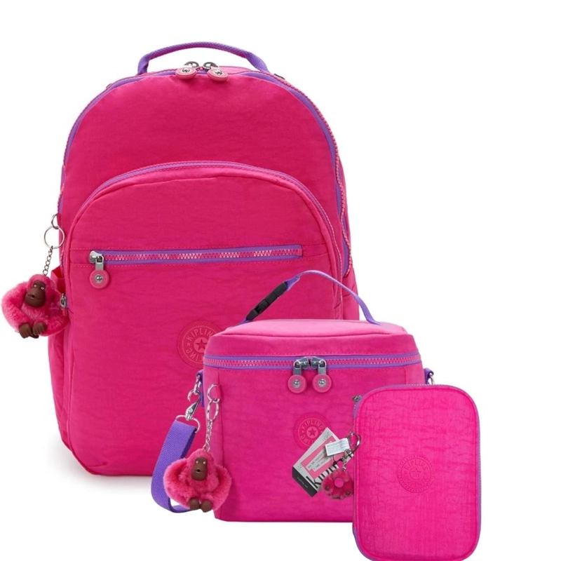 SET BACK TO SCHOOL KIPLING MOCHILA LONCHERA Y CARTUCHERA - 1