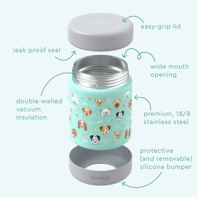 JAR DE ACERO INOXIDABLE BENTGO KIDS - PUPPY LOVE - 4