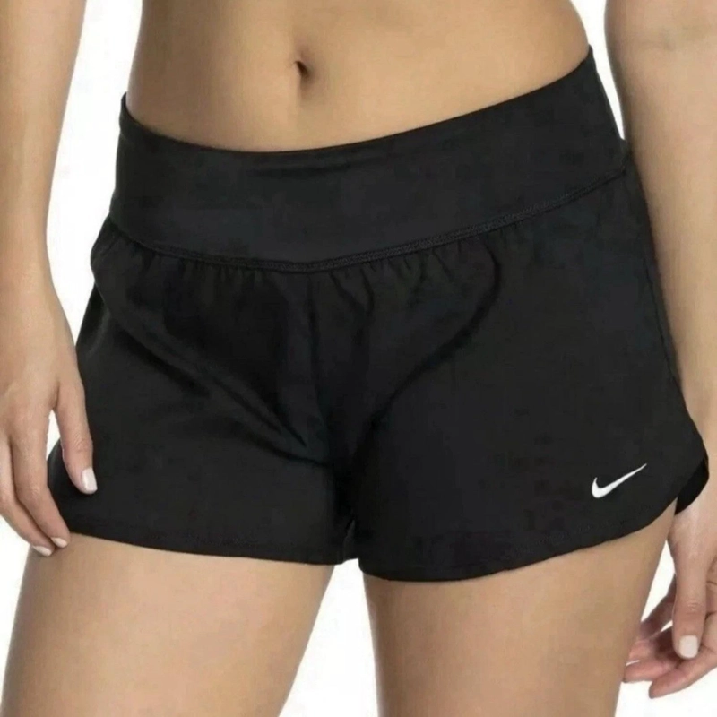 SHORT ROPA DE BAÑO MUJER NIKE SOLID ELEMENT NEGRO - 1
