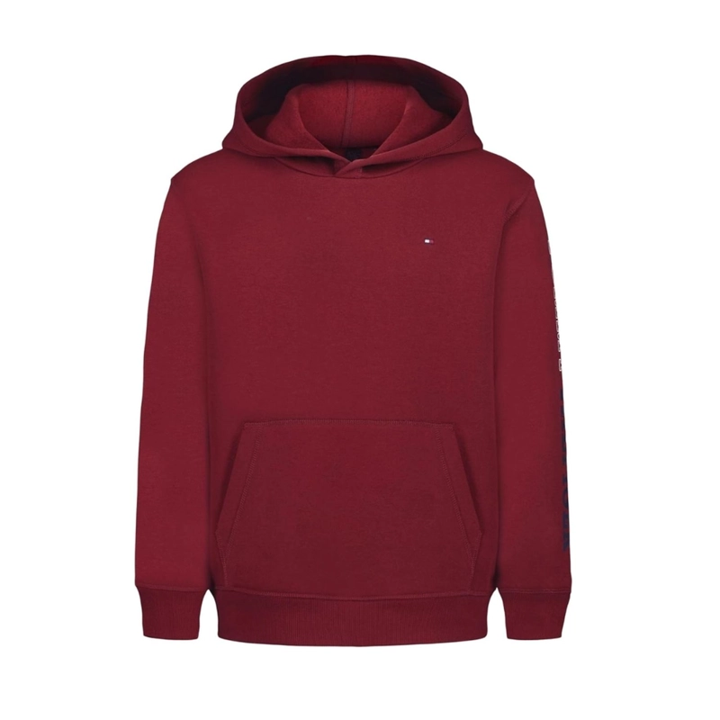 POLERA CON CAPUCHA NIÑO TOMMY HILFIGER ROJO - 1