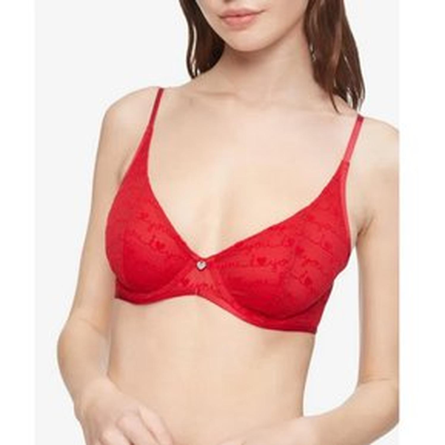 BRASIER O SOSTEN CALVIN KLEIN CON AROS - ROJO - 1