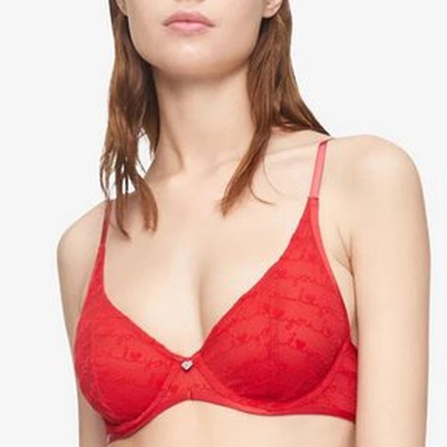 BRASIER O SOSTEN CALVIN KLEIN CON AROS - ROJO - 3