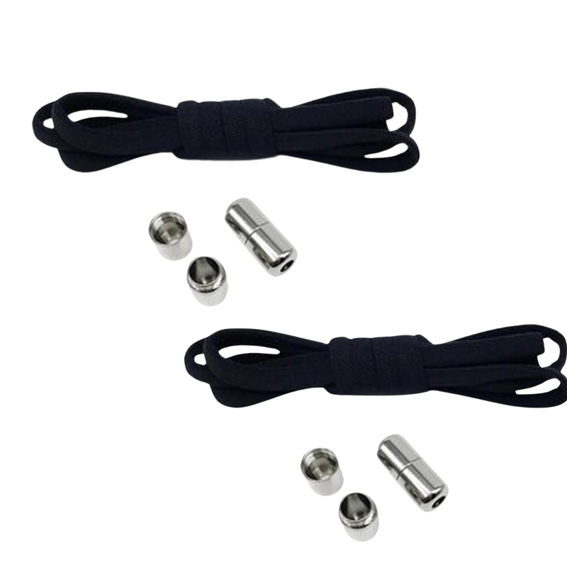 PACKX2 CORDONES O PASADORES ELÁSTICOS COLOR NEGRO PLATA/NEGRO/ - 1