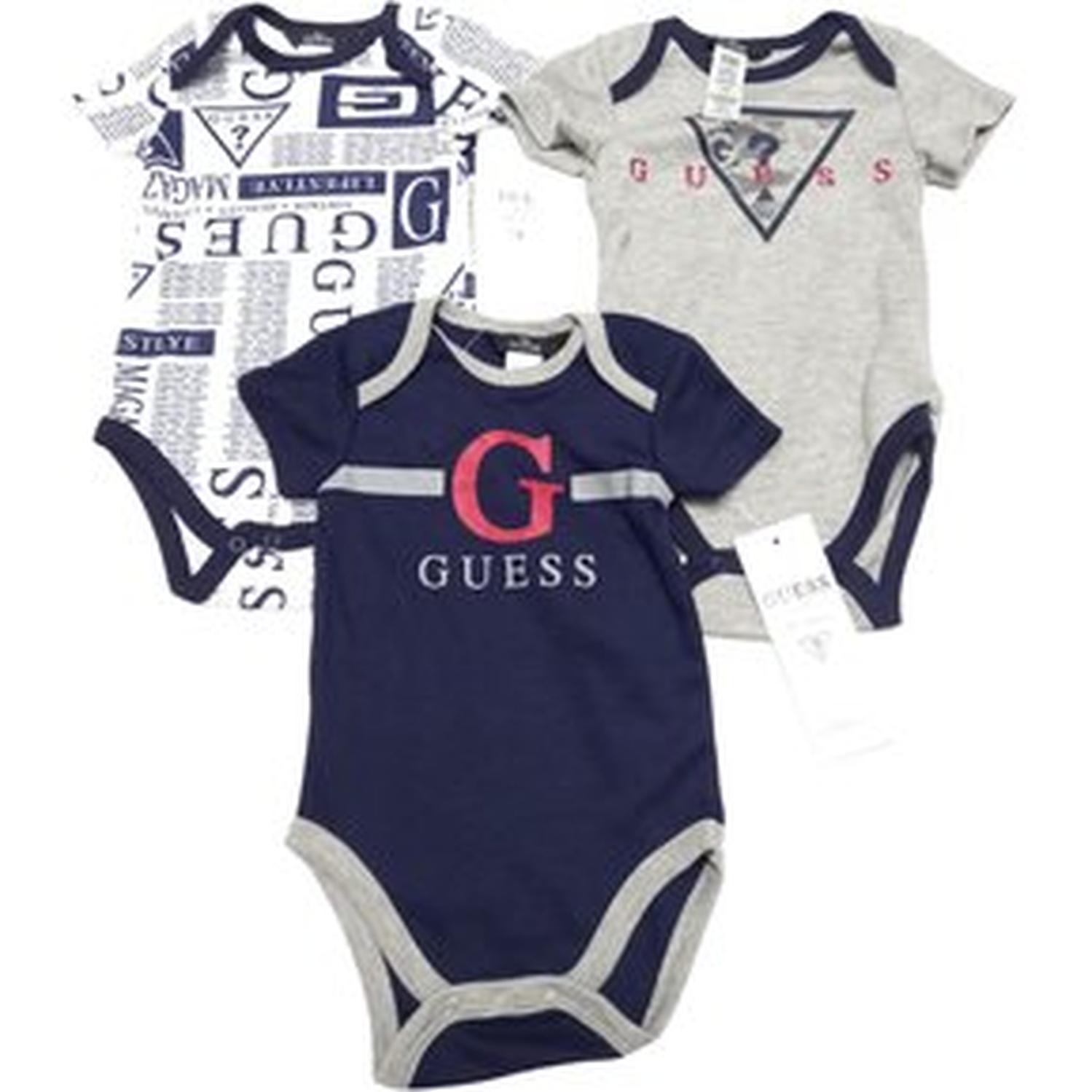 PACK DE 3 PIEZAS DE BODYSUIT O BEBECRECE GUESS PARA NIÑO - 1