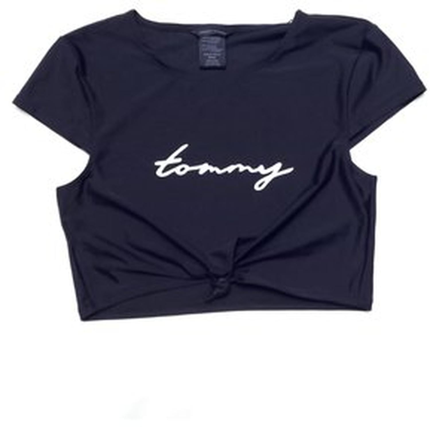 CROP TOP PLAYERO DE LICRA TOMMY HILFIGER PARA MUJER - AZUL - 1