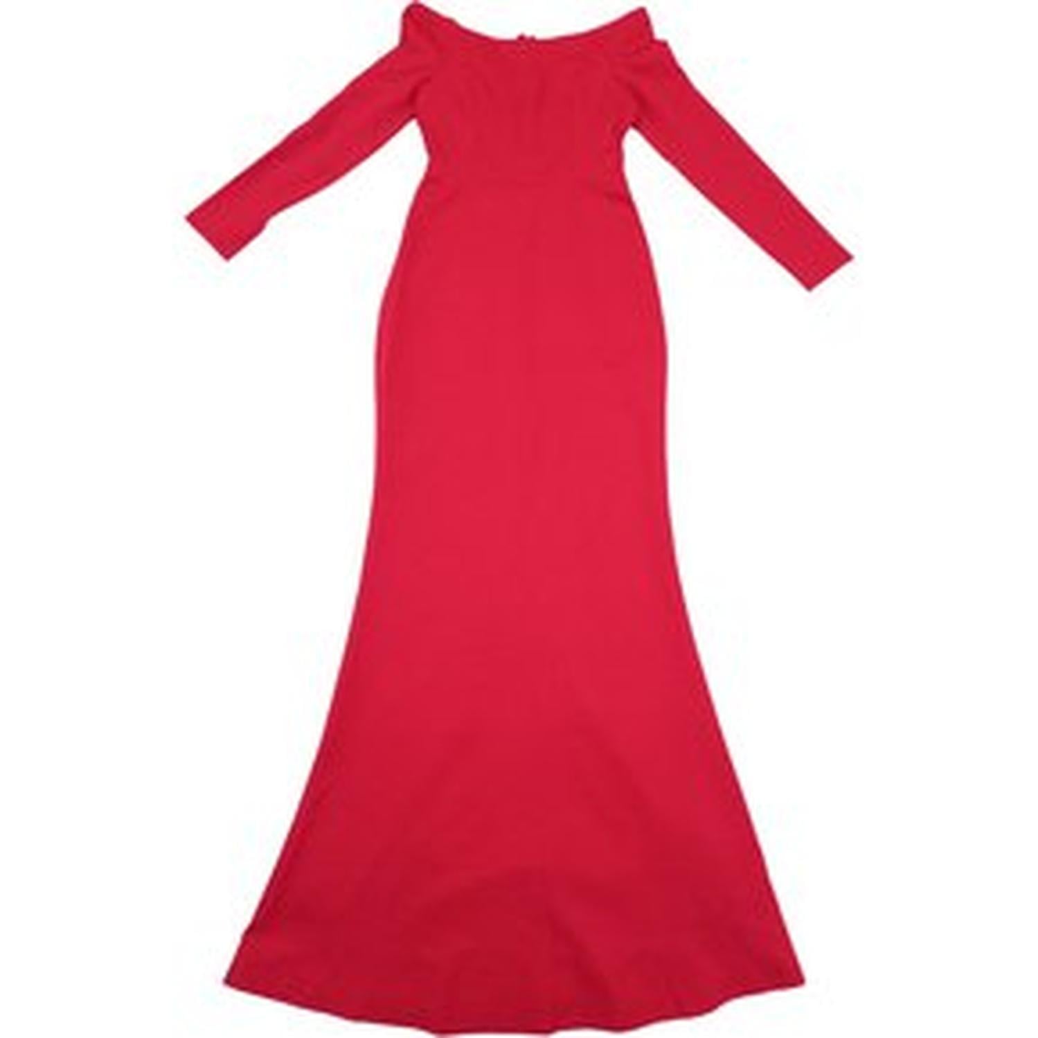 VESTIDO COCKTAIL LARGO SIRENA LAUNDRY BY SHELLI SEGAL PARA MUJER - ROJO - 2