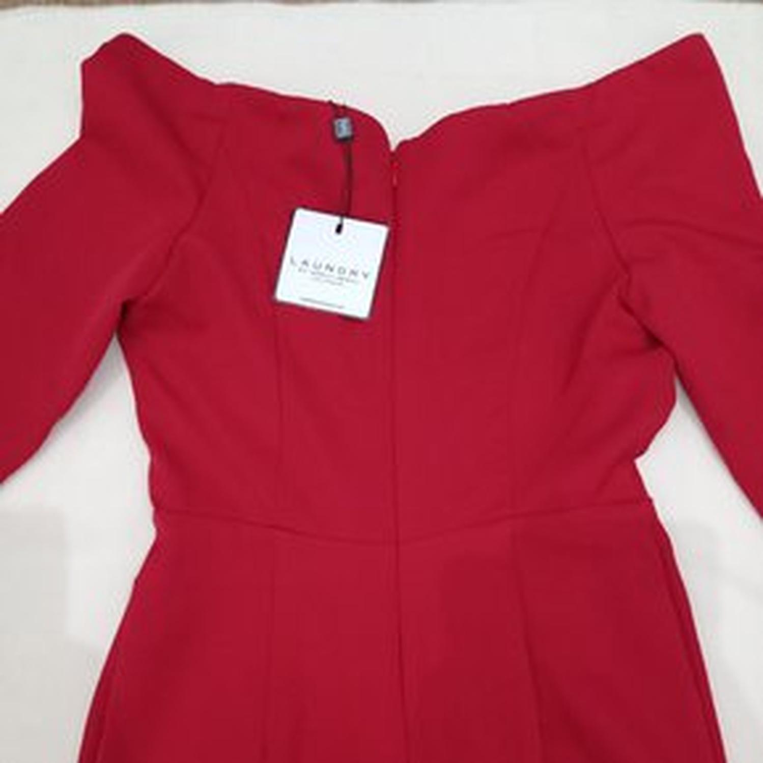 VESTIDO COCKTAIL LARGO SIRENA LAUNDRY BY SHELLI SEGAL PARA MUJER - ROJO - 5