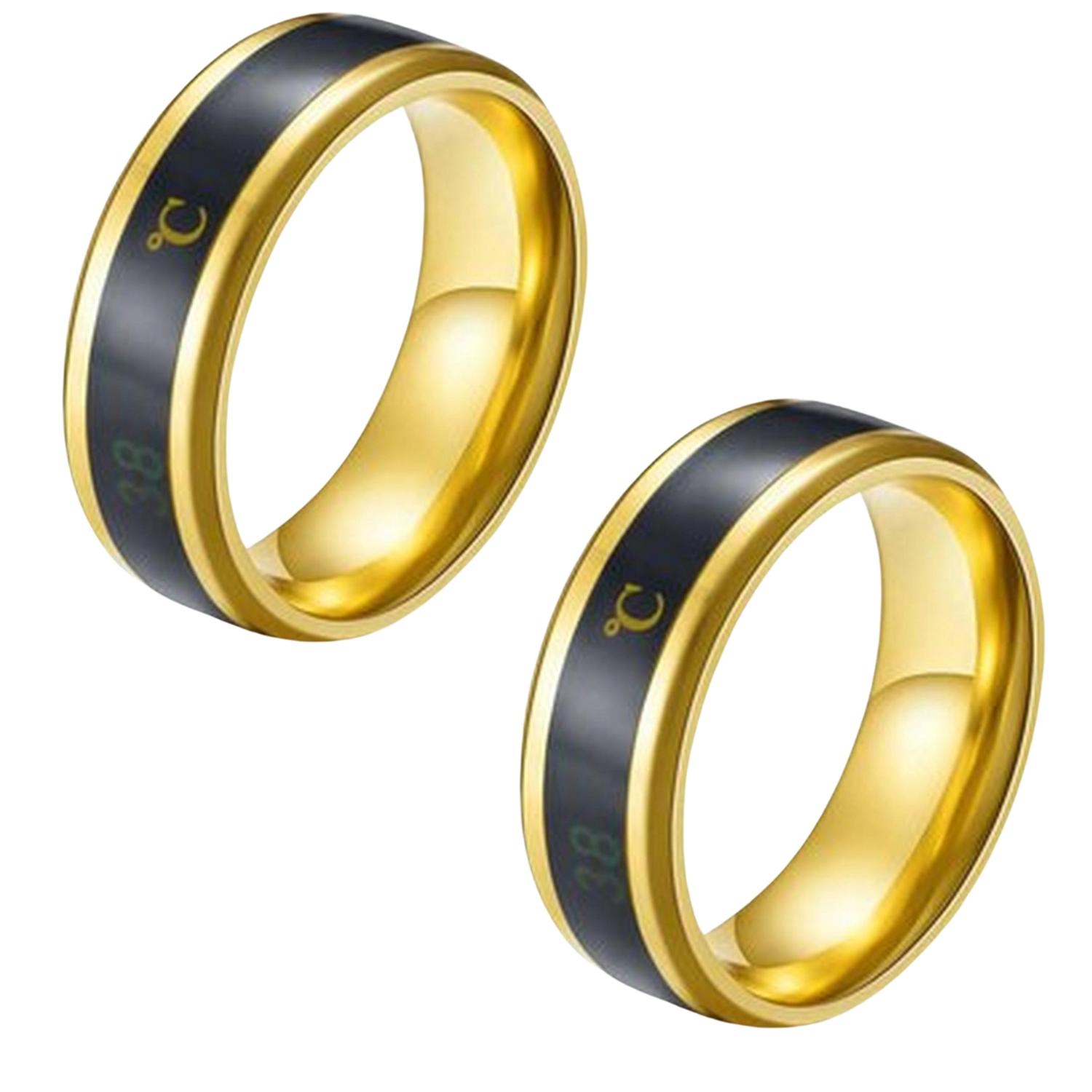PACKX2 ANILLO INTELIGENTE DE ACERO CON SENSOR DE TEMPERATURA UNISEX DORADO - 1