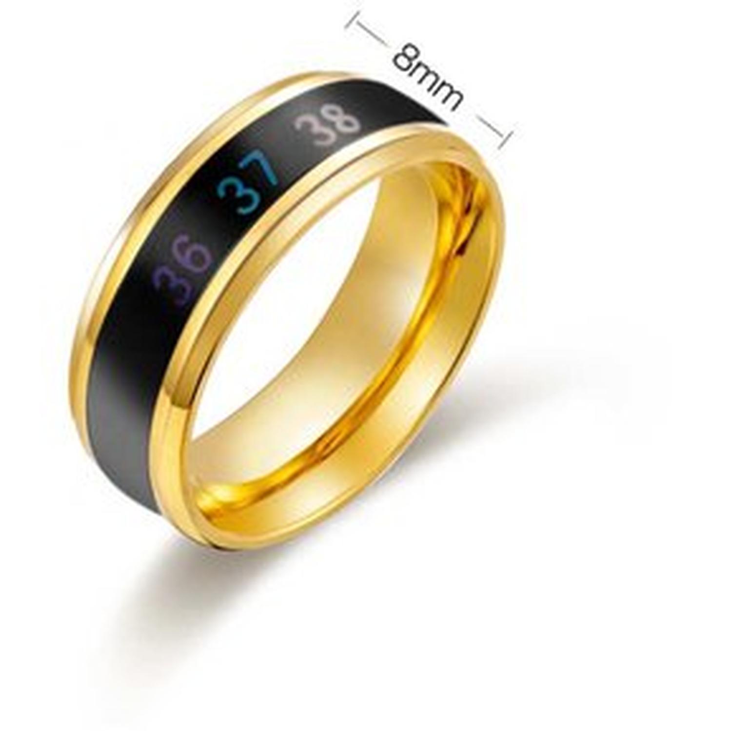 PACKX2 ANILLO INTELIGENTE DE ACERO CON SENSOR DE TEMPERATURA UNISEX DORADO - 2