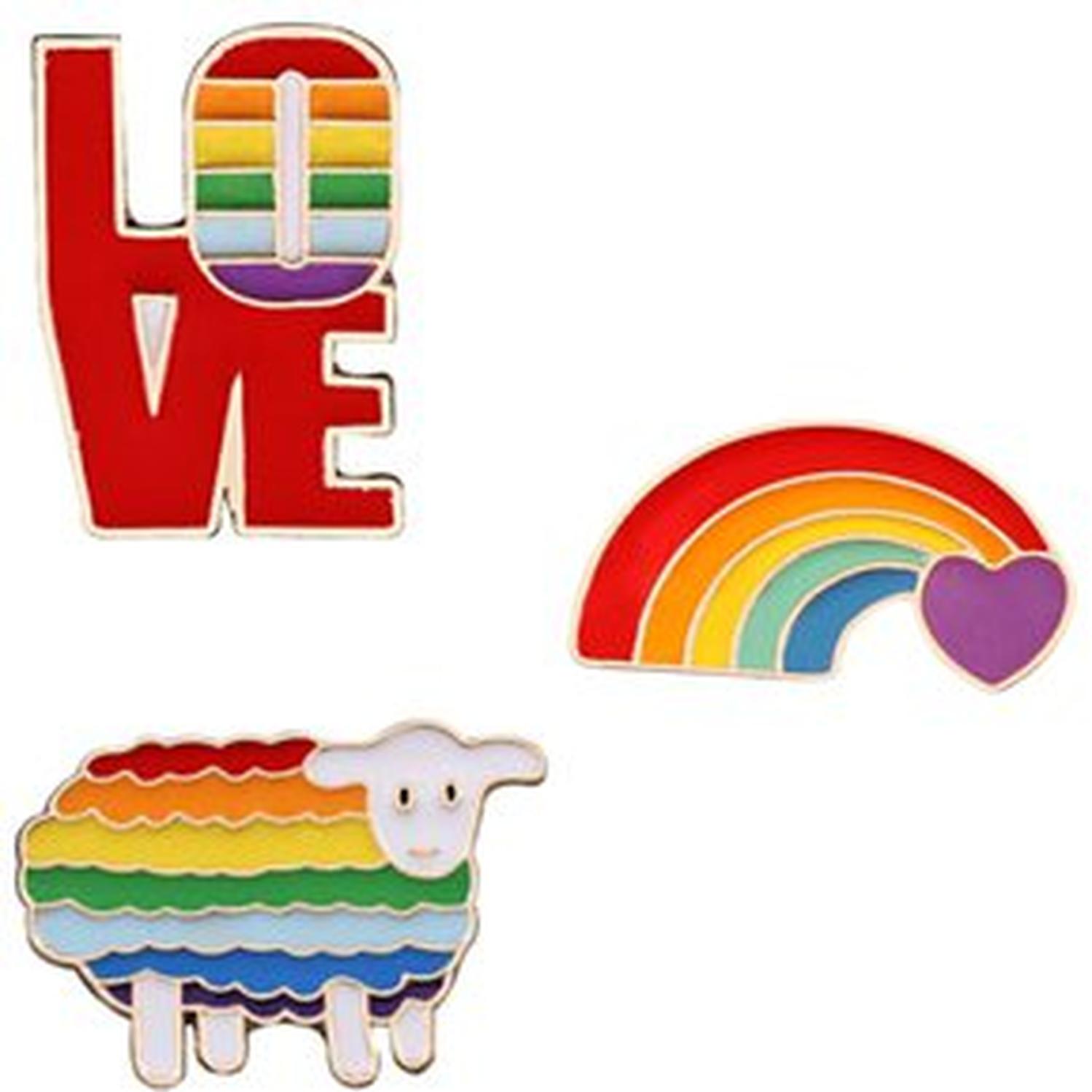 PINES DE METAL LOVE IS LOVE PACKX3 UNIDADES - 1