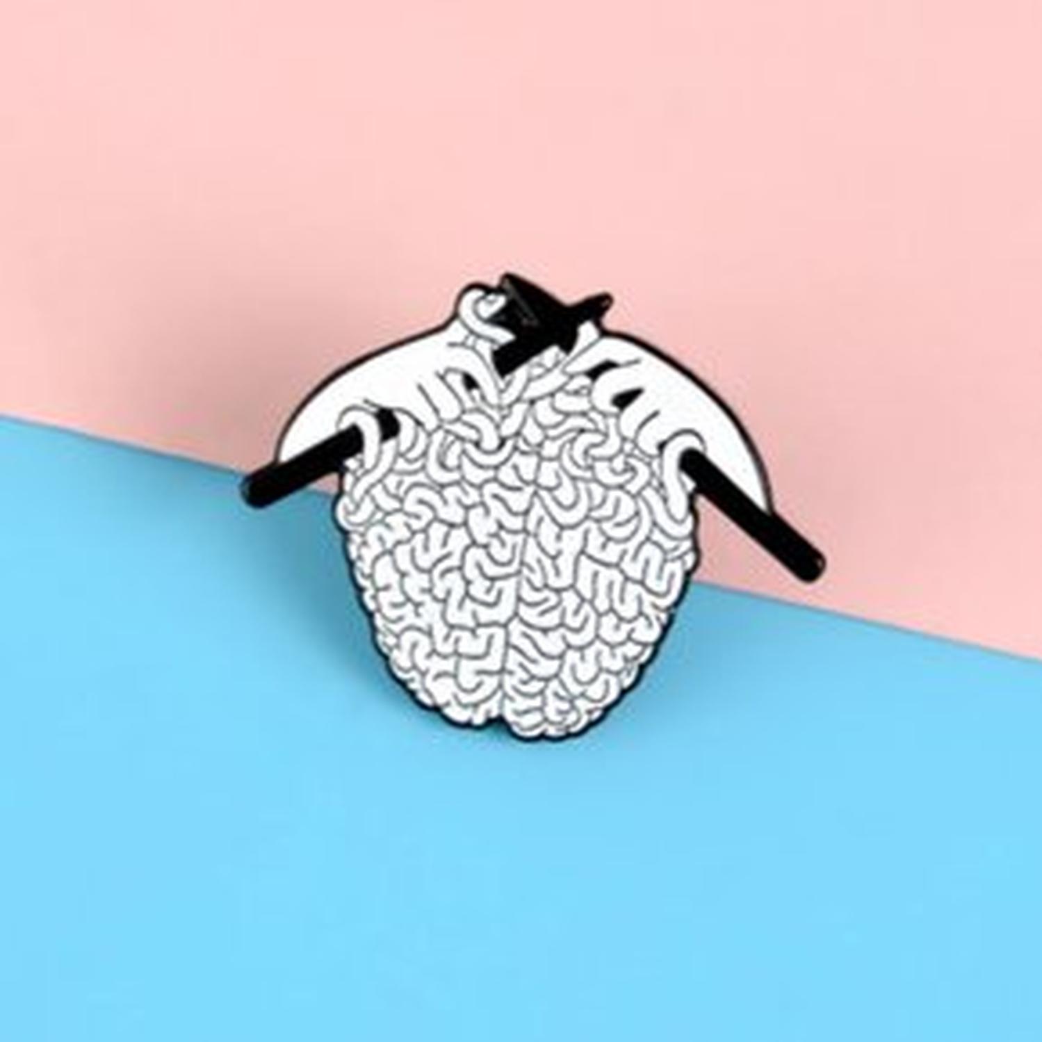 PACKX2 PIN PINES DE METAL TEJIENDO CEREBRO - 2