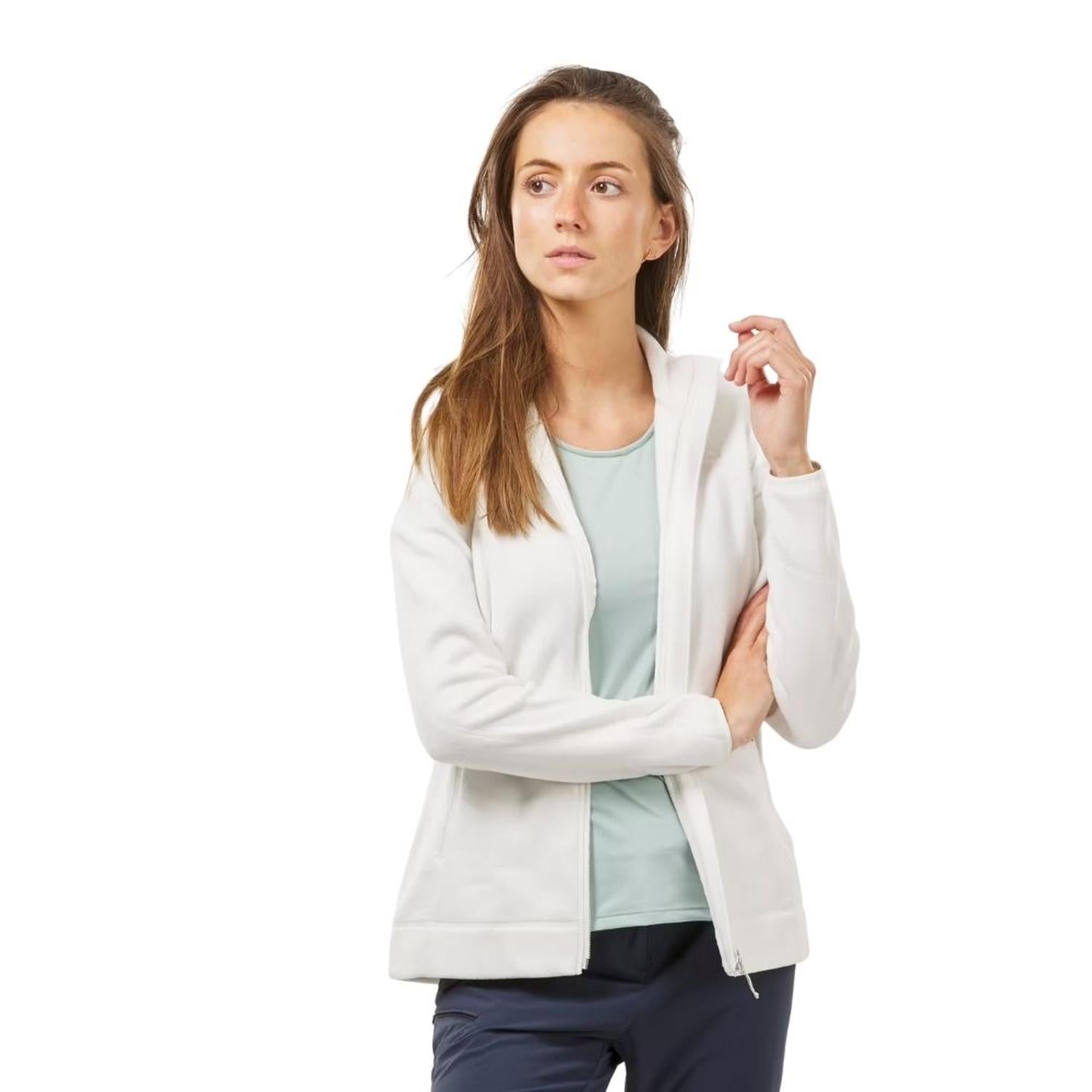 CASACA MUJER POLAR QUECHUA MH120 - BLANCO - 1