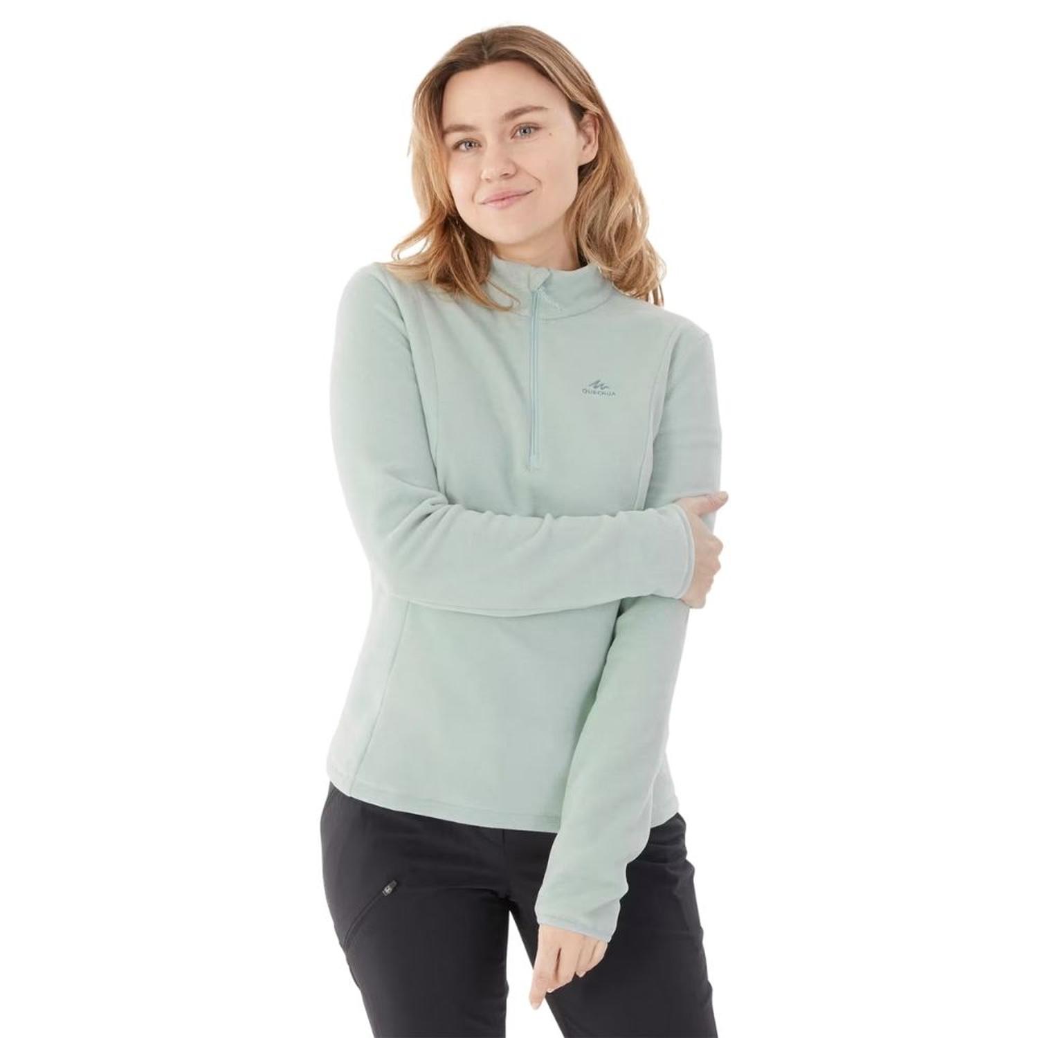POLAR SENDERISMO MUJER QUECHUA MH100 - VERDE - 1