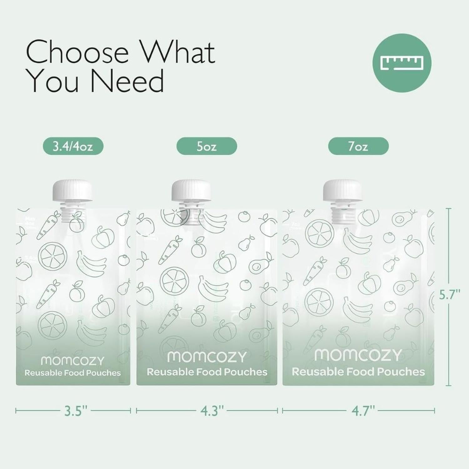 PACKX 10 BOLSAS REUTILIZABLES PARA COMIDA MOMCOZY DE 200G / 7 OZ - 2